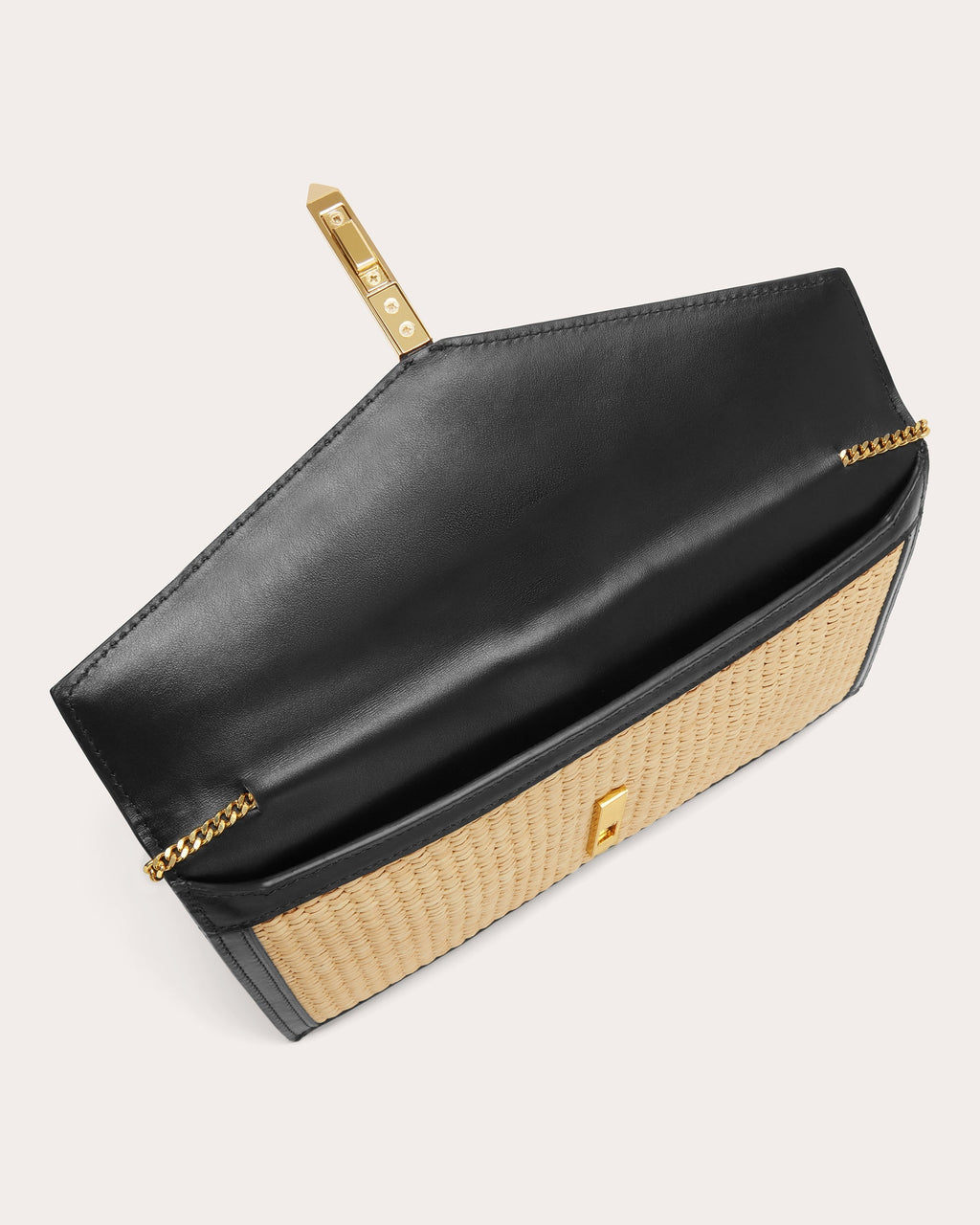 Tokyo Raffia Leather Clutch