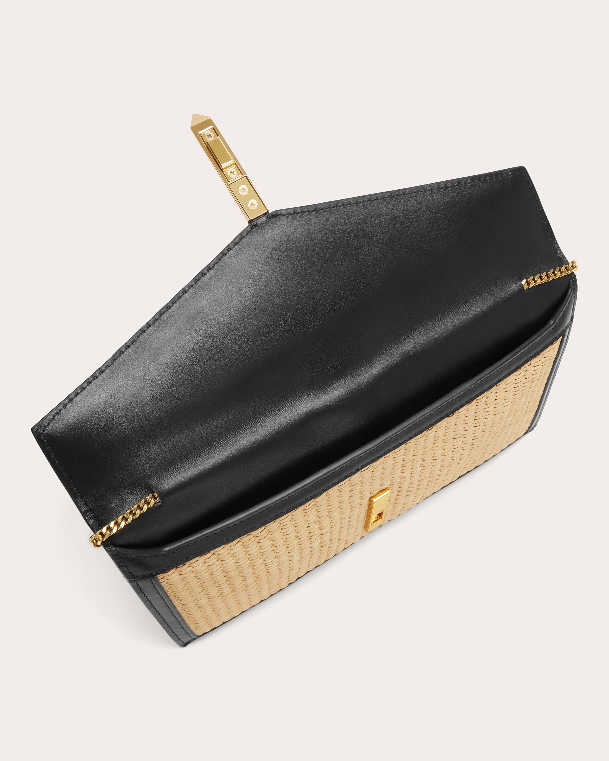 Tokyo Raffia Leather Clutch