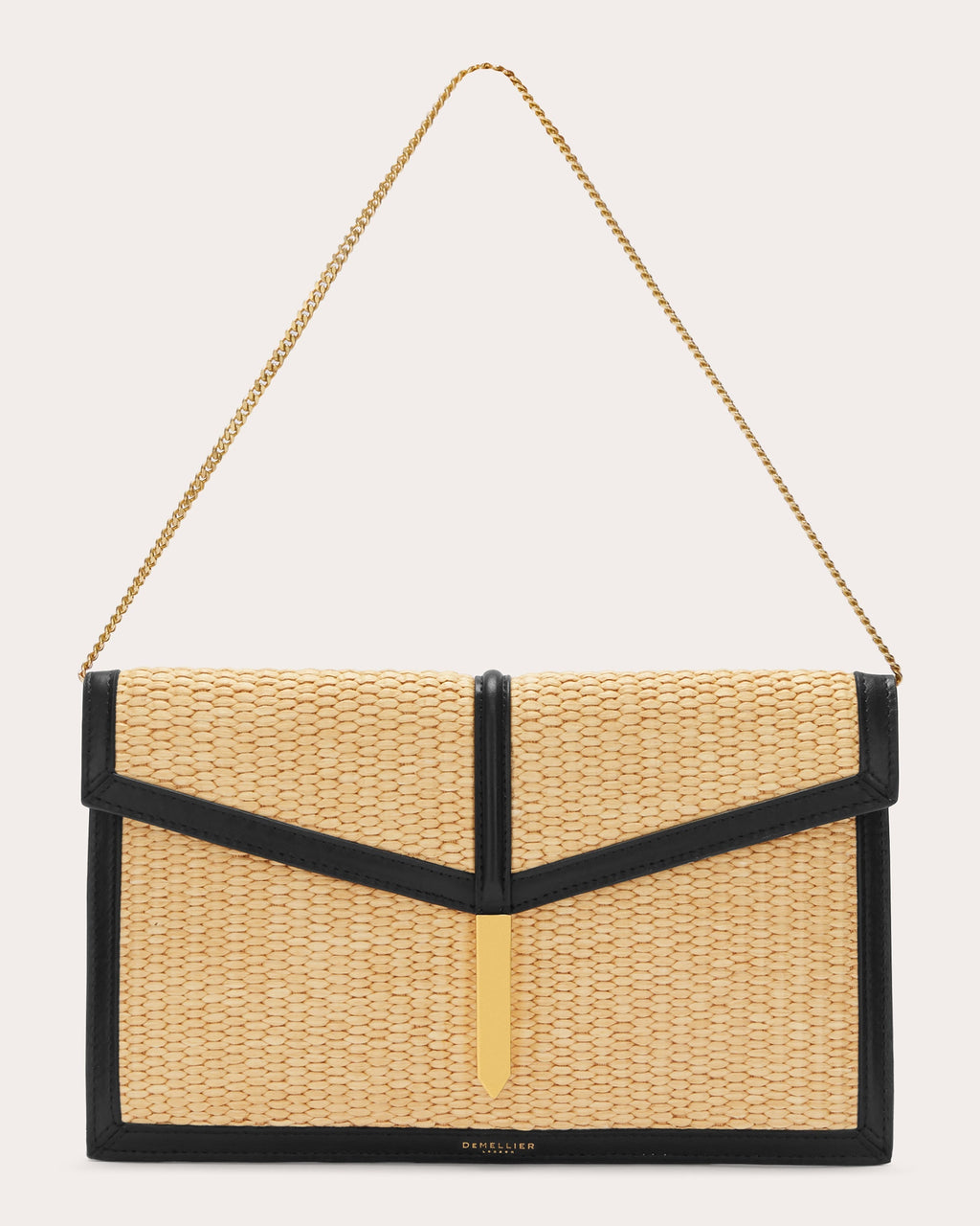 Tokyo Raffia Leather Clutch
