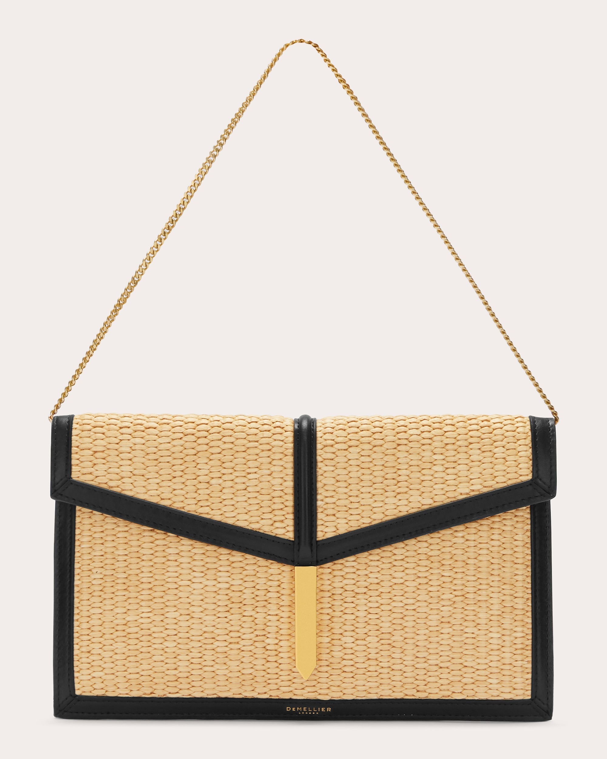 Tokyo Raffia Leather Clutch