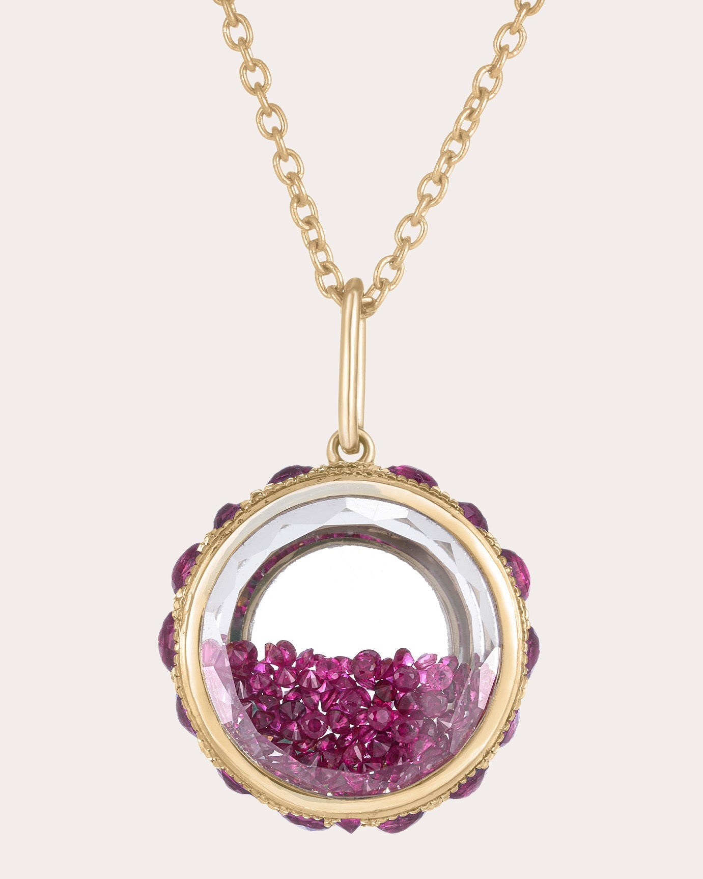 Core 15 Antique 18K Gold Ruby Shaker Pendant Necklace