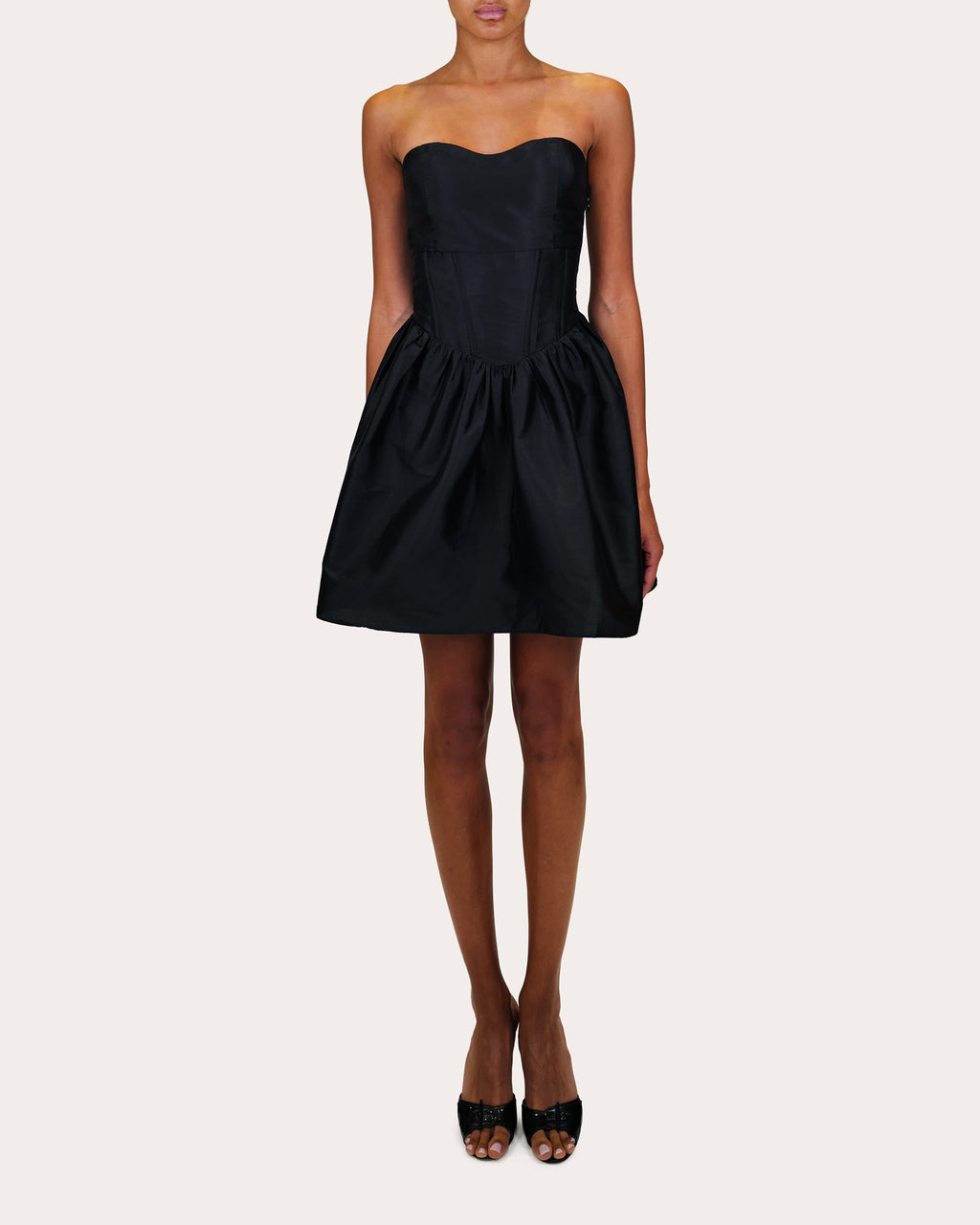 Naina Corset-Detail Taffeta Mini Dress