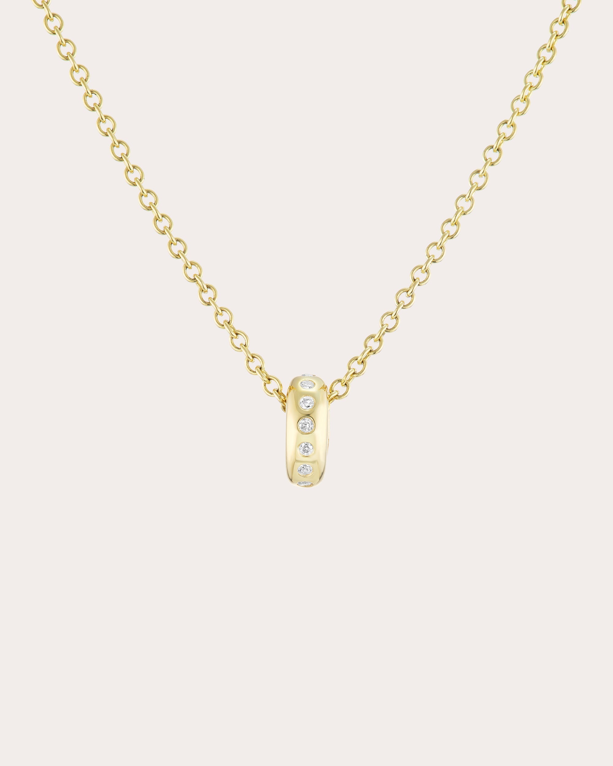 14K Gold Diamond Enhancer Pendant Necklace