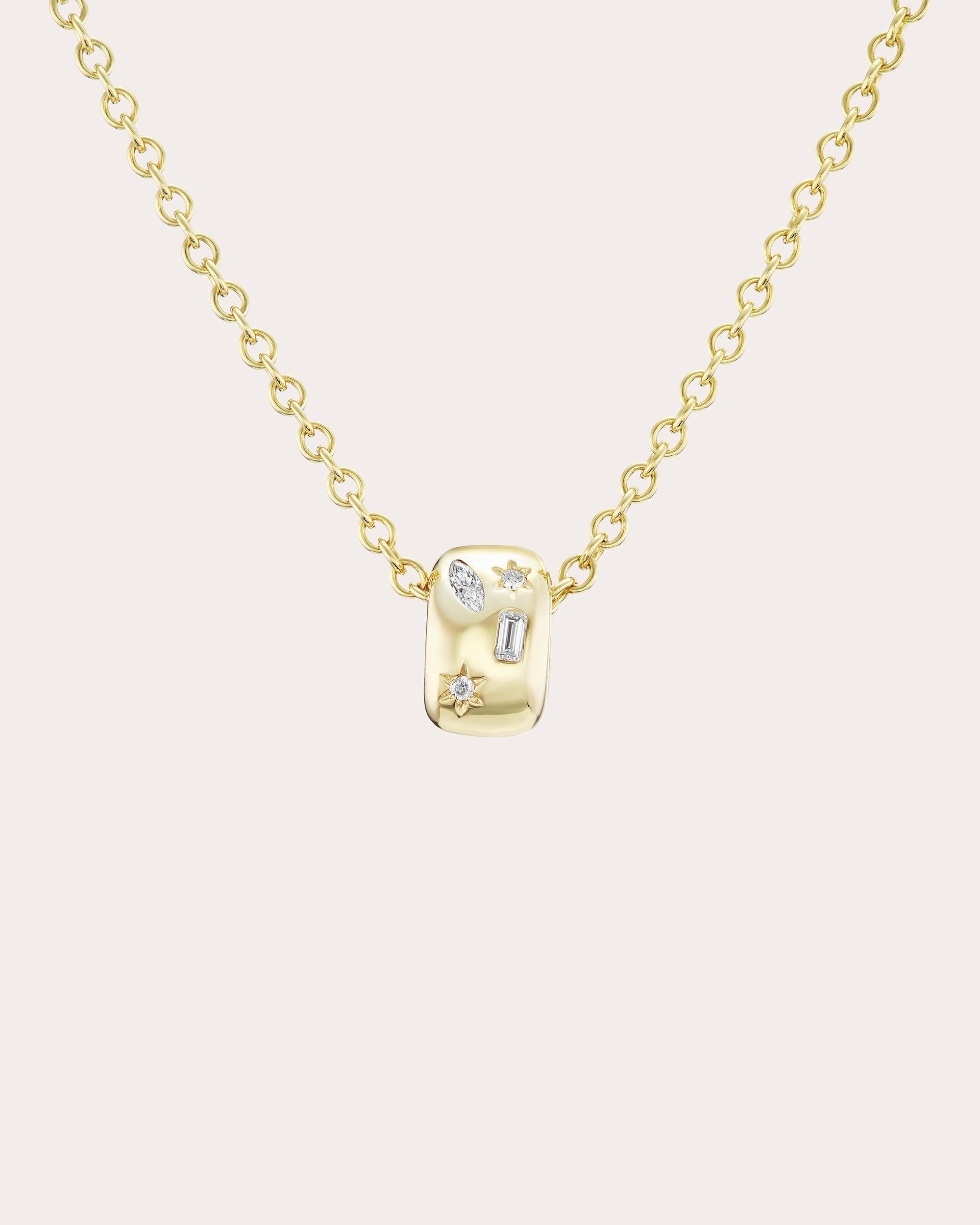 14K Gold Diamond Enhancer Pendant Necklace
