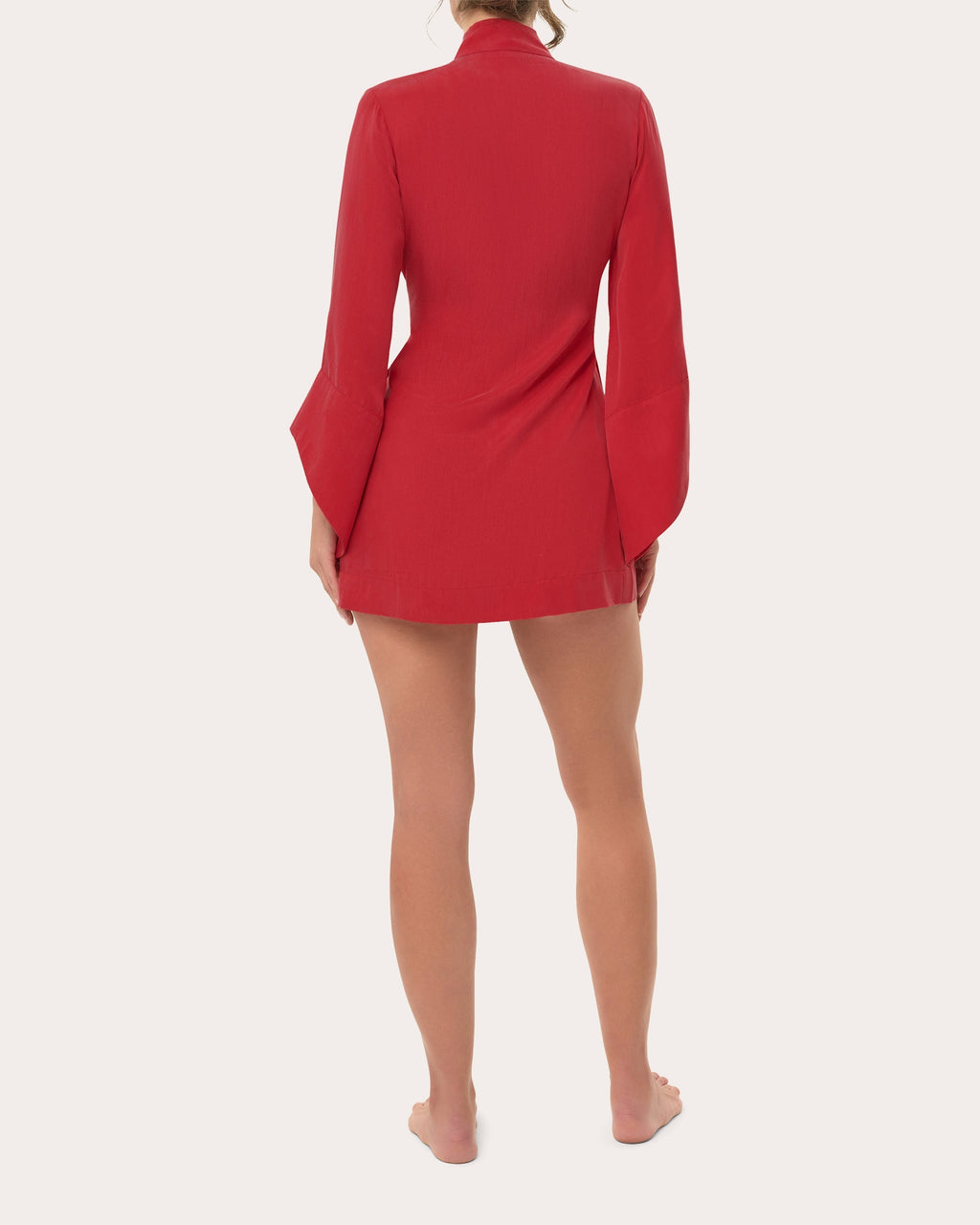 Amara Washed Satin Mini Kimono Robe