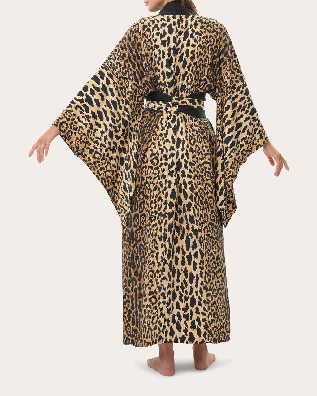 Anya Printed Satin Kimono Robe