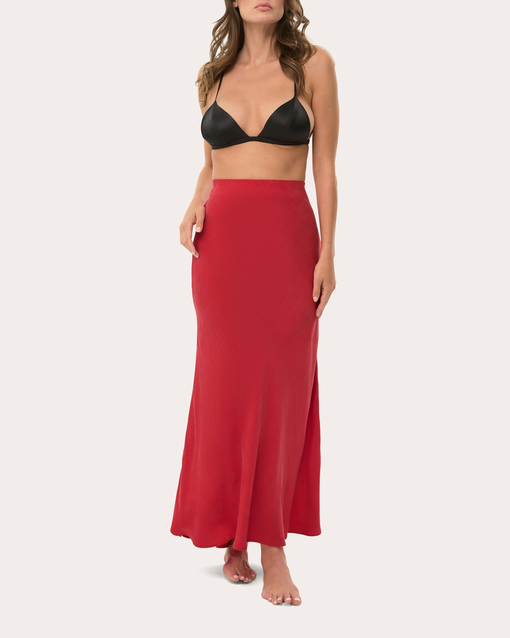 Lucy Washed Satin Maxi Skirt
