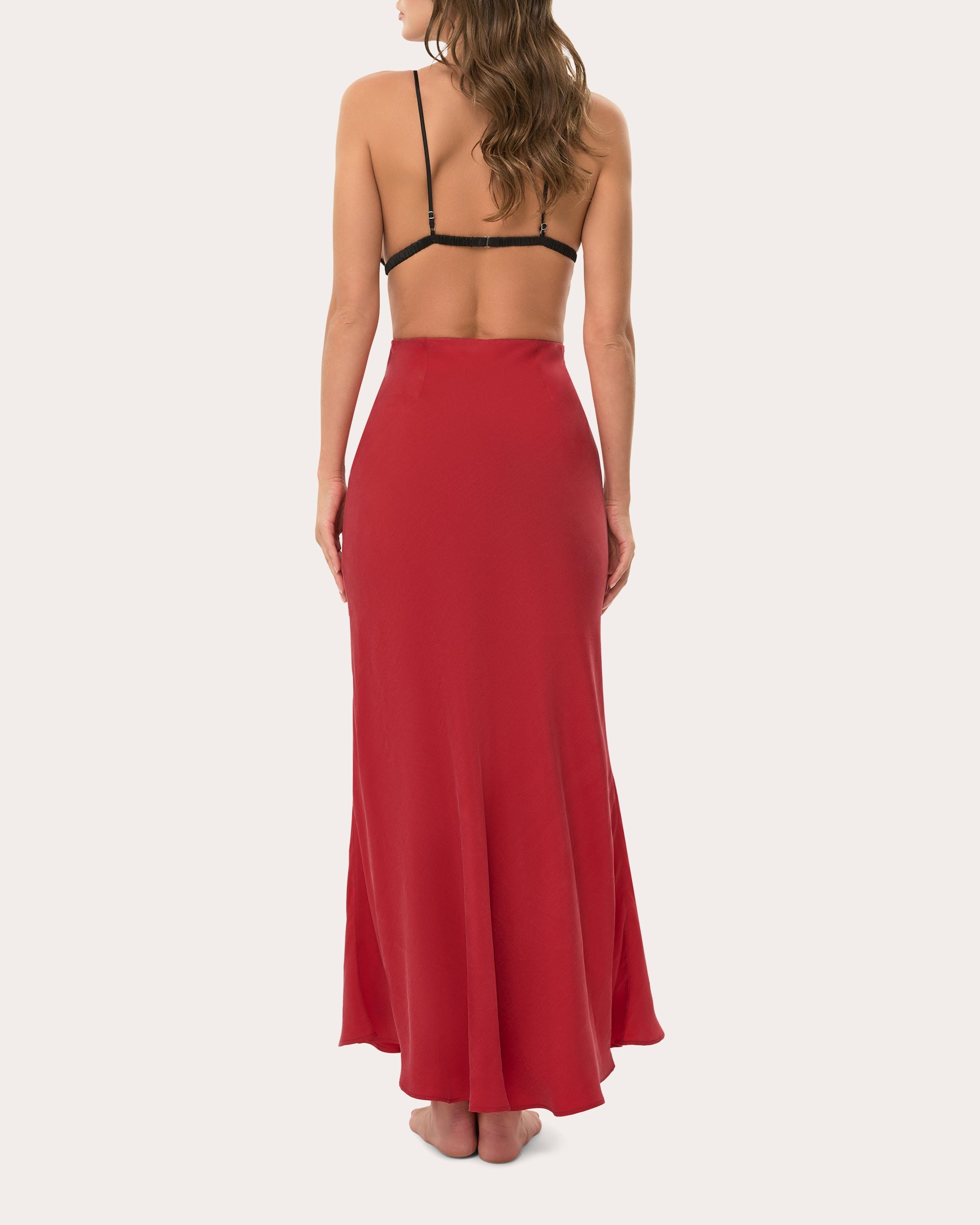 Lucy Washed Satin Maxi Skirt