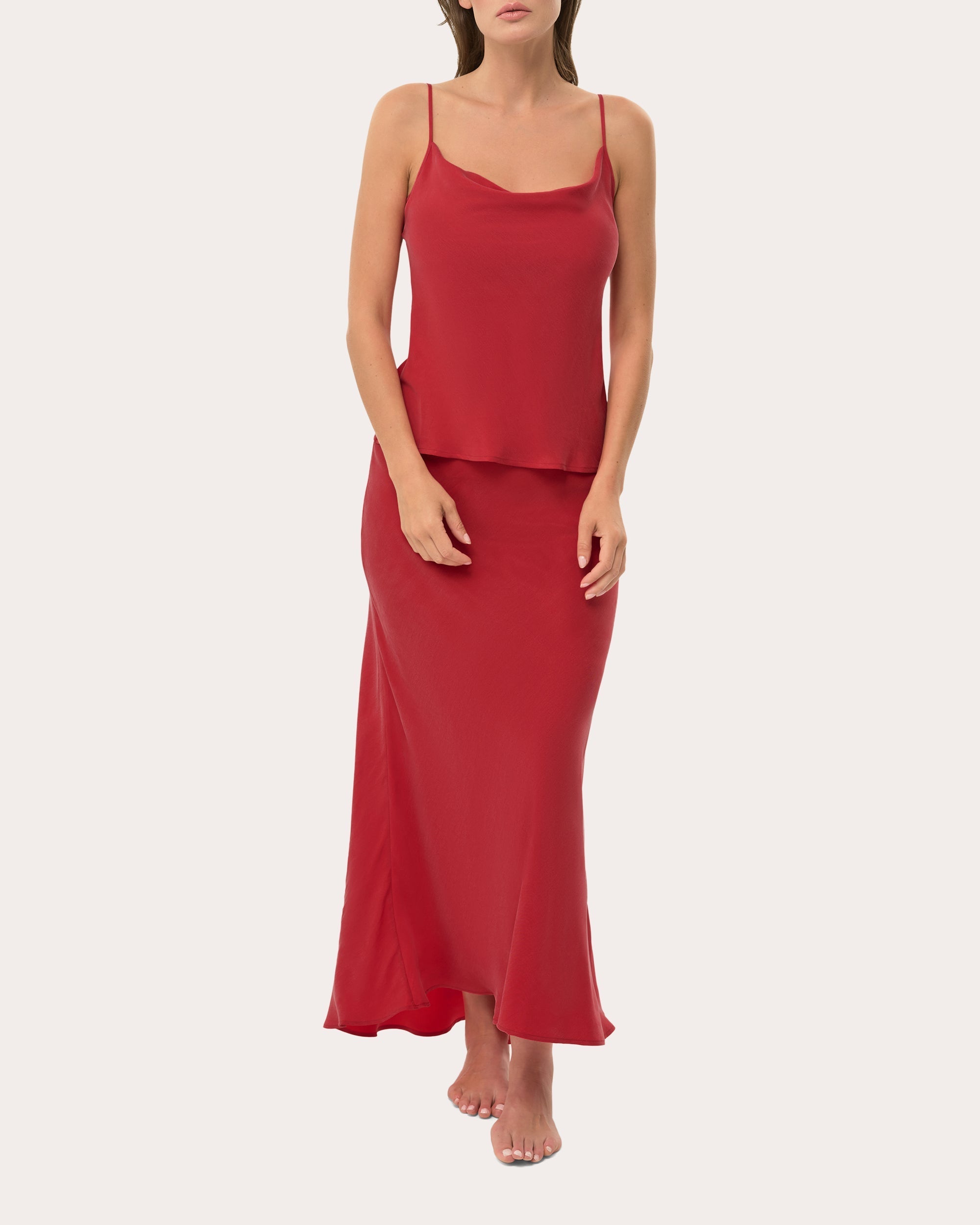 Lucy Washed Satin Maxi Skirt