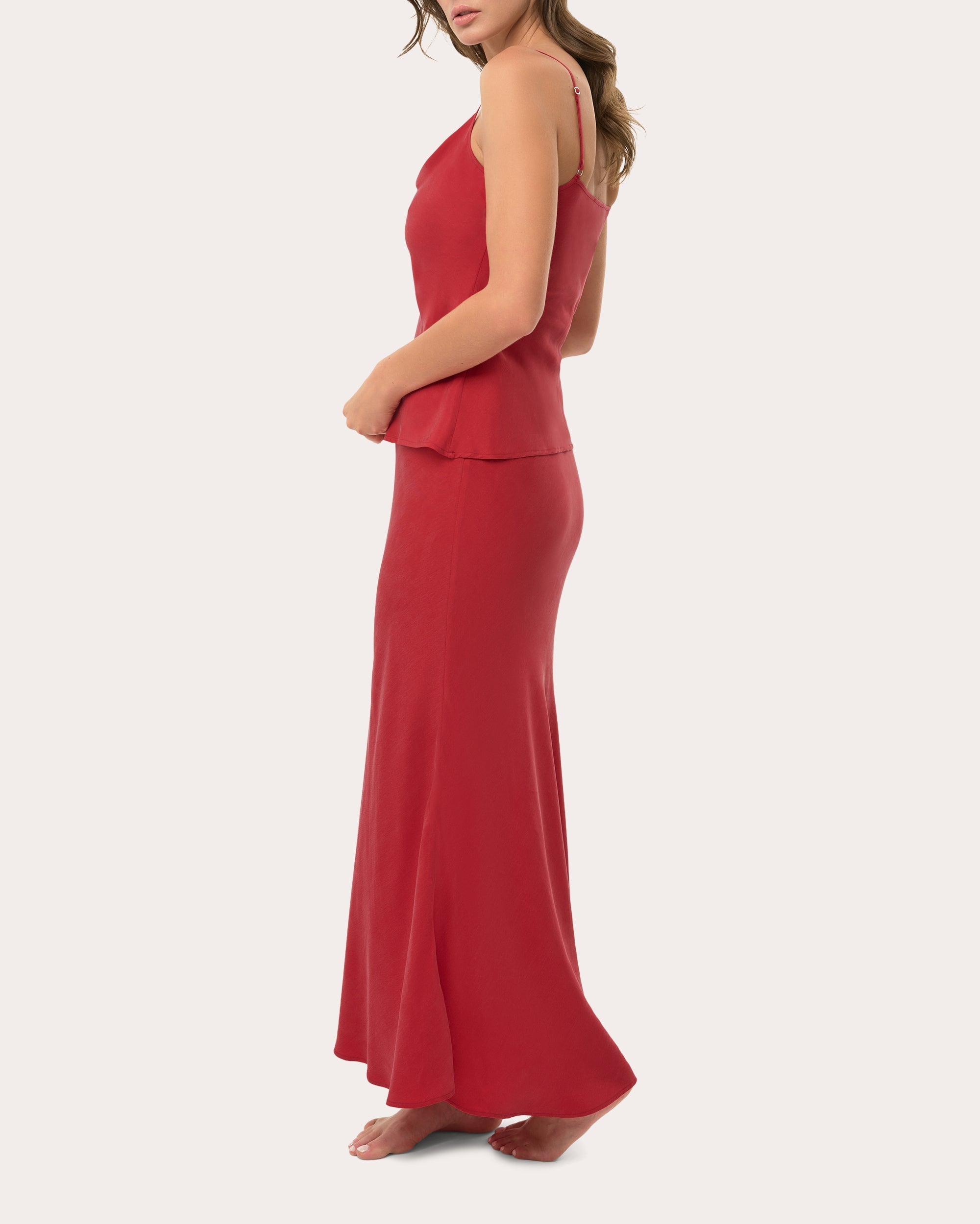 Lucy Washed Satin Maxi Skirt