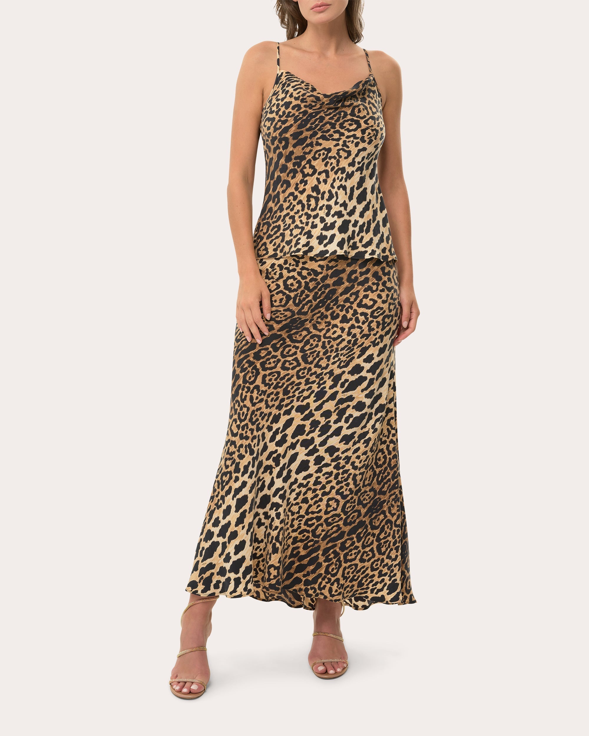Lucy Printed Satin Maxi Skirt