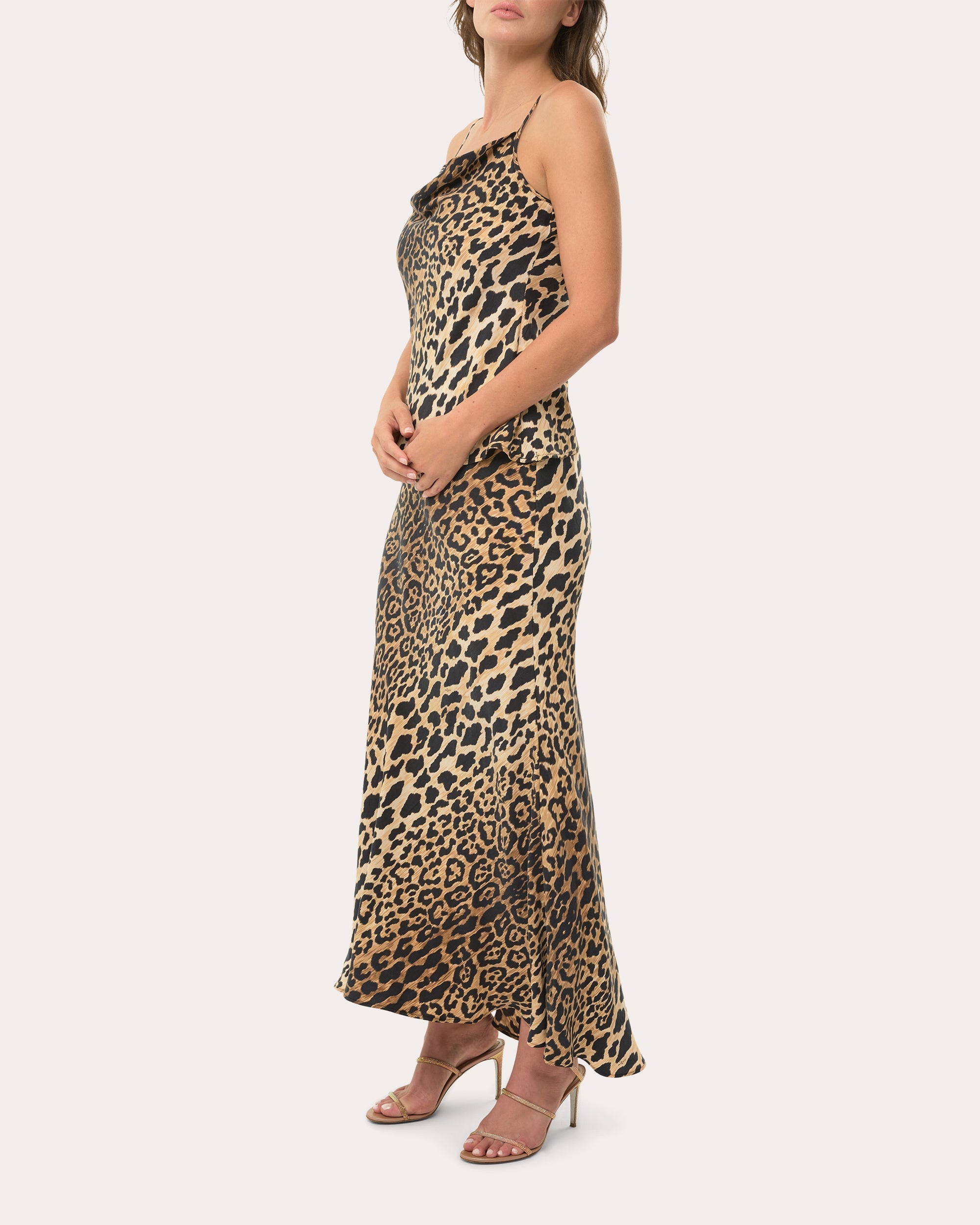 Lucy Printed Satin Maxi Skirt