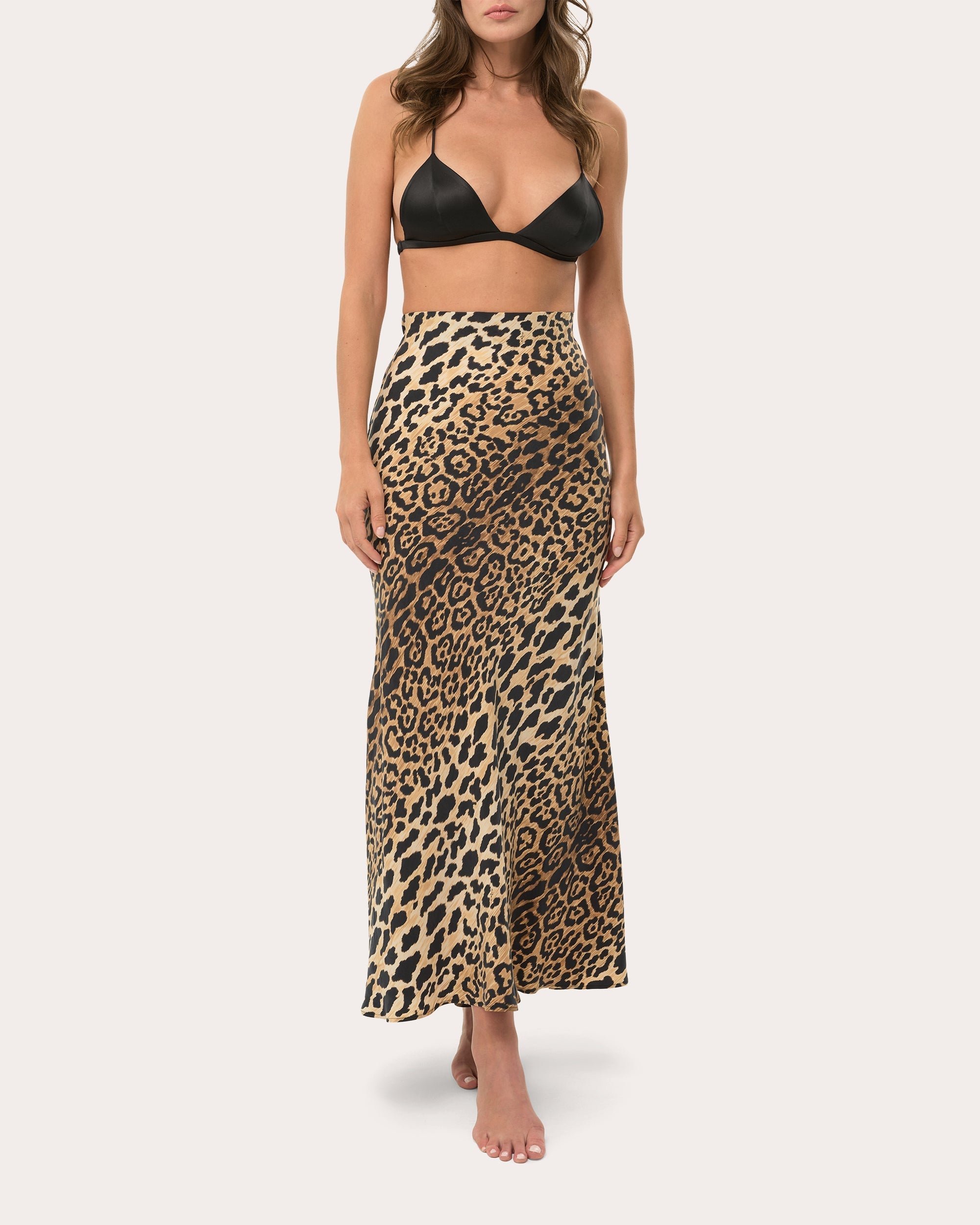 Lucy Printed Satin Maxi Skirt