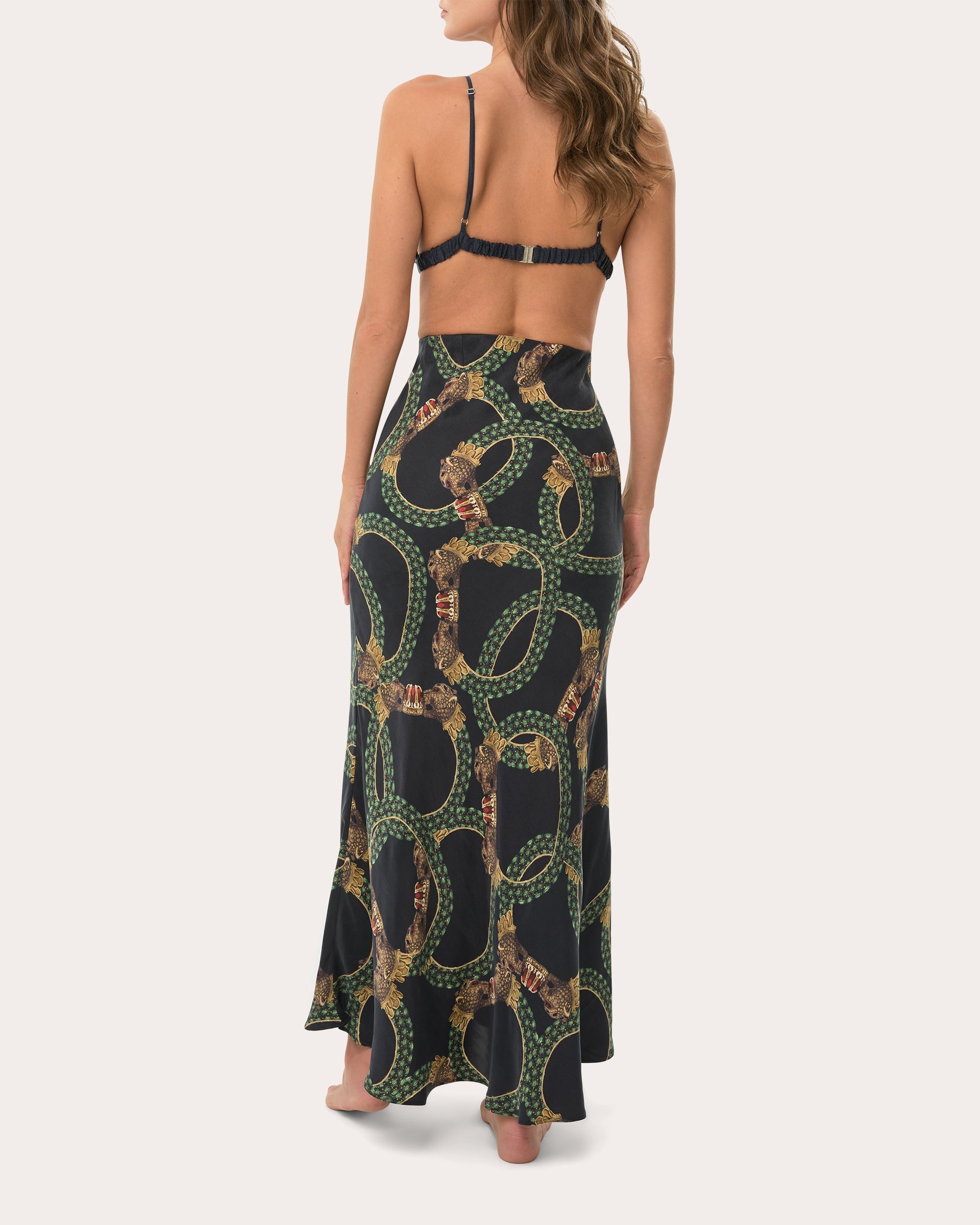 Lucy Printed Satin Maxi Skirt