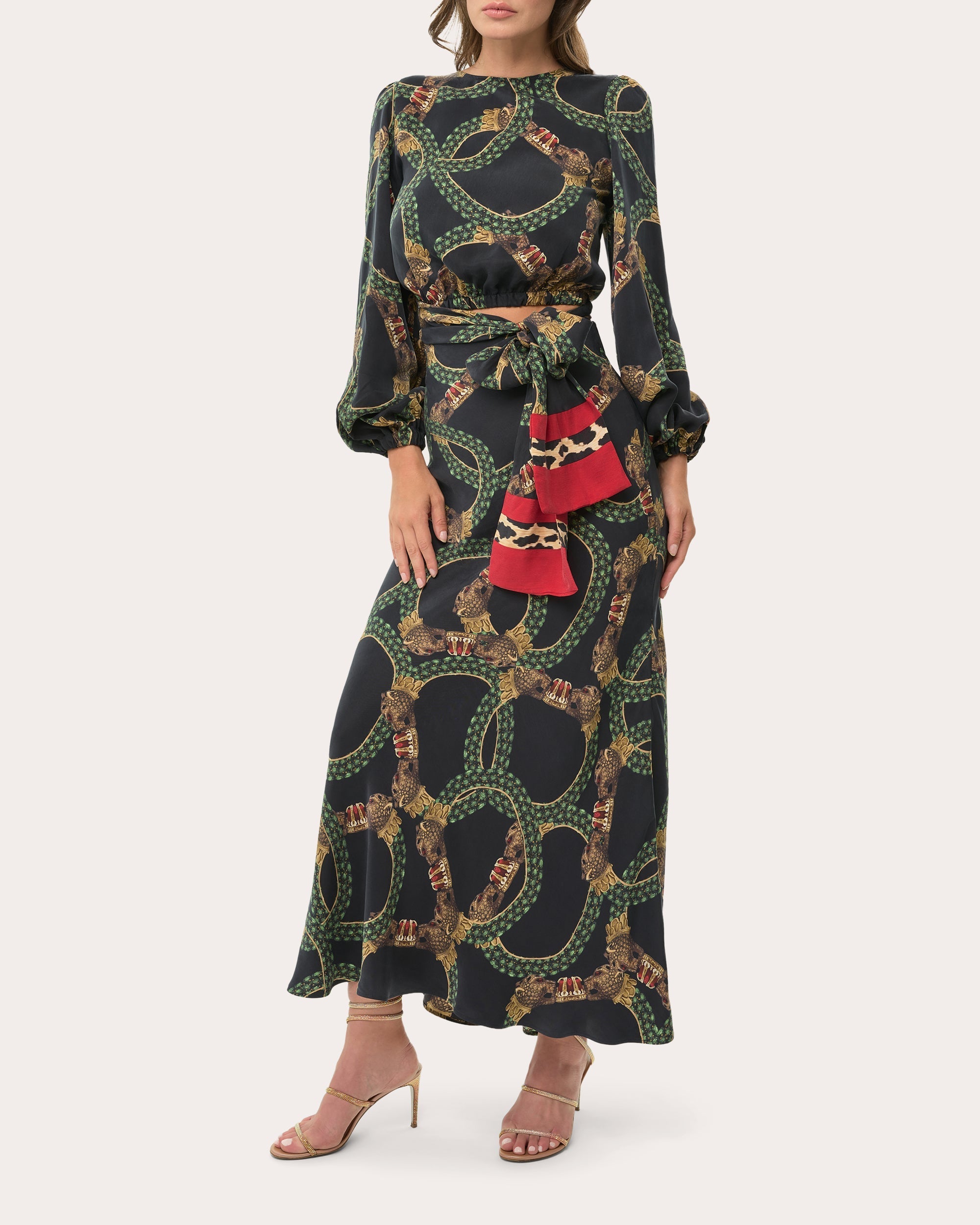 Lucy Printed Satin Maxi Skirt