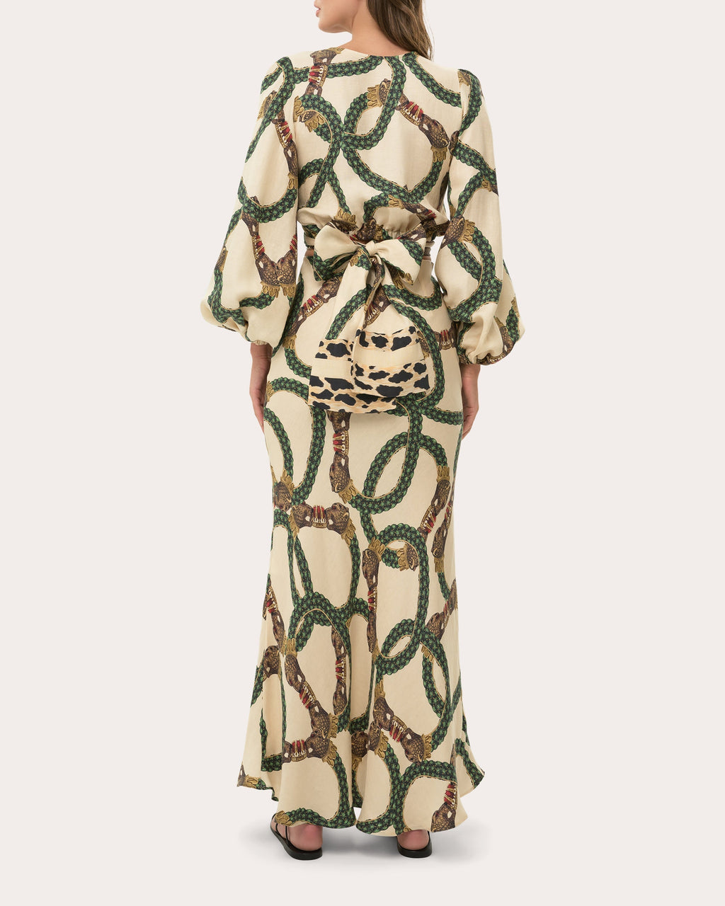 Maia Reversible Printed Satin Wrap Top