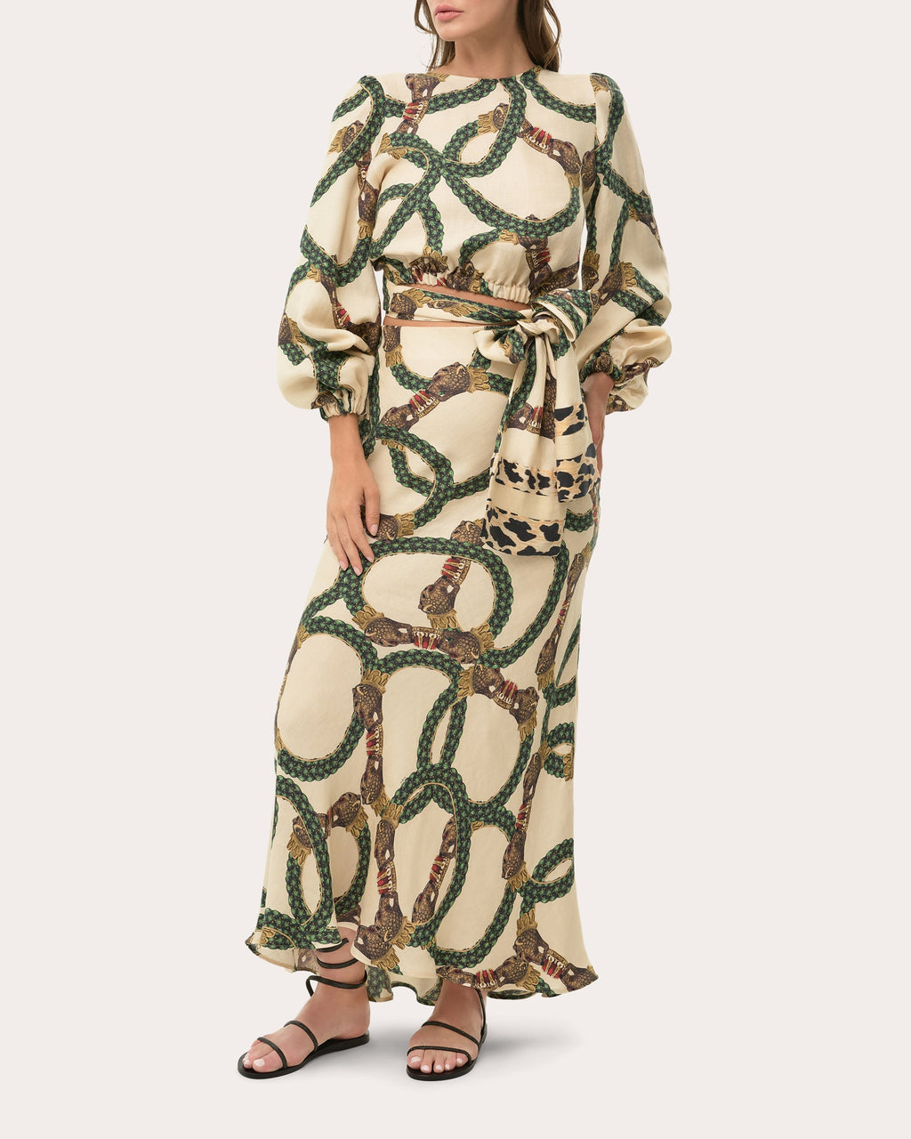 Maia Reversible Printed Satin Wrap Top