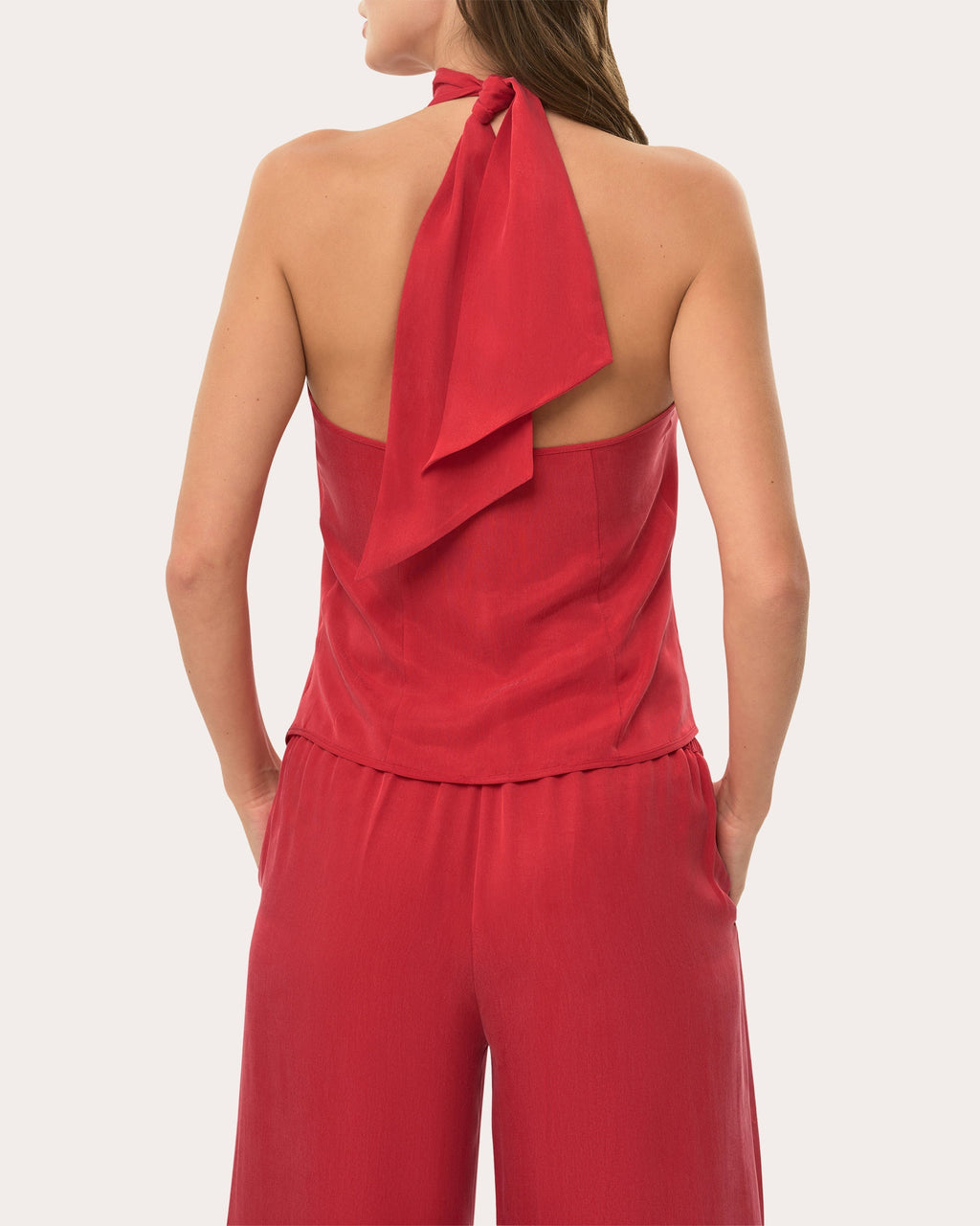 Washed Satin Halterneck Top
