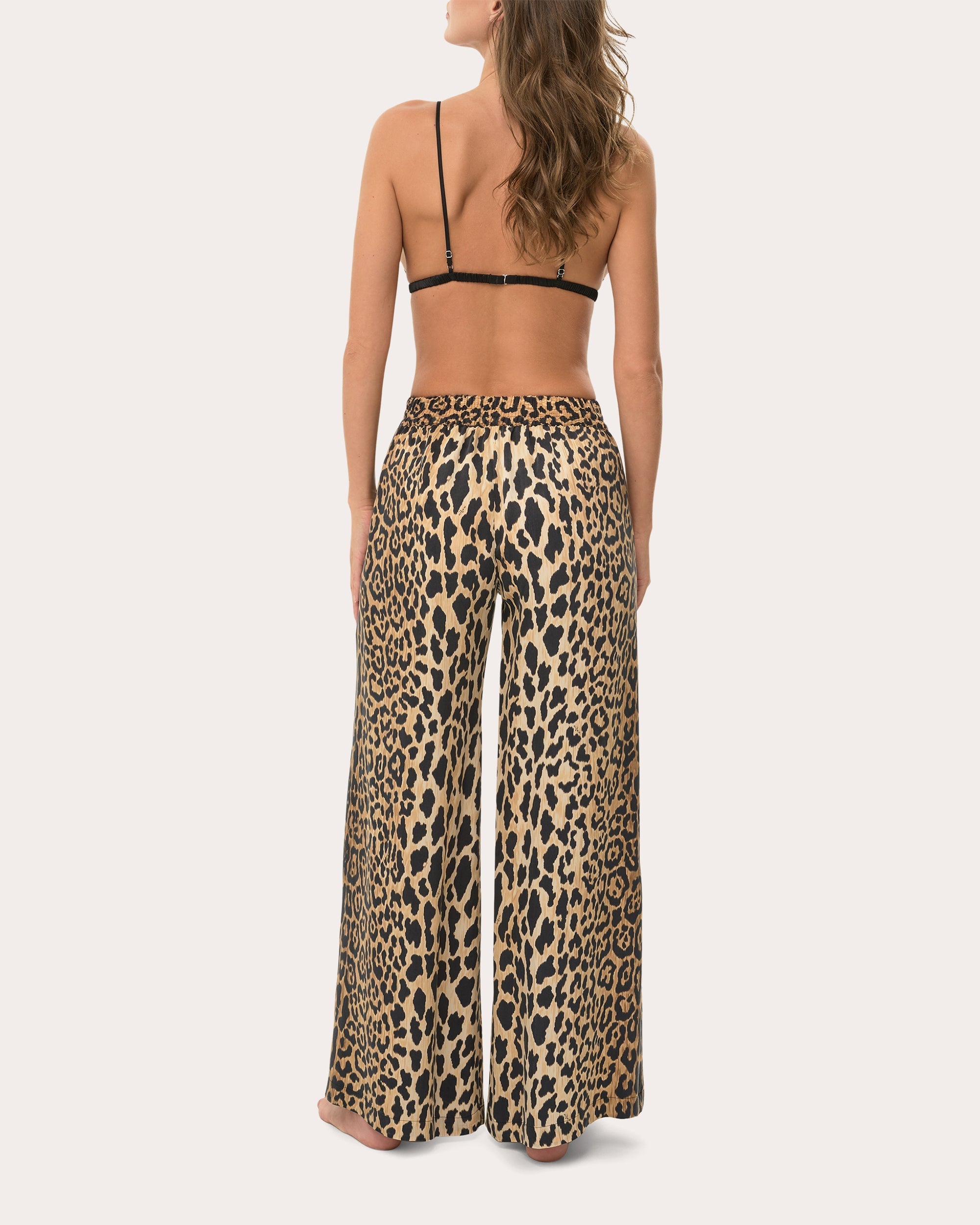 Printed Satin Wide Leg Pants