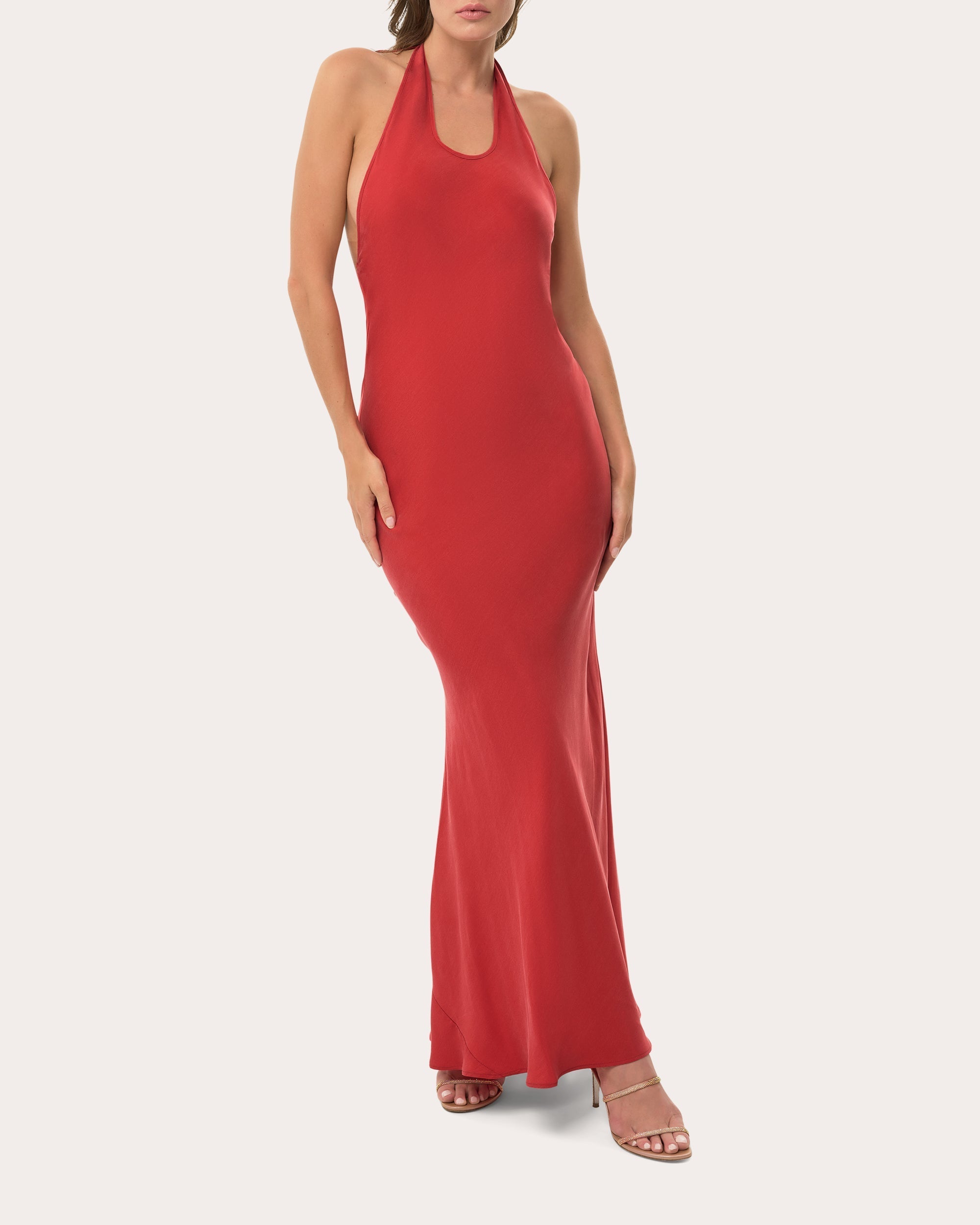 Cilla Convertible Washed Satin Maxi Dress