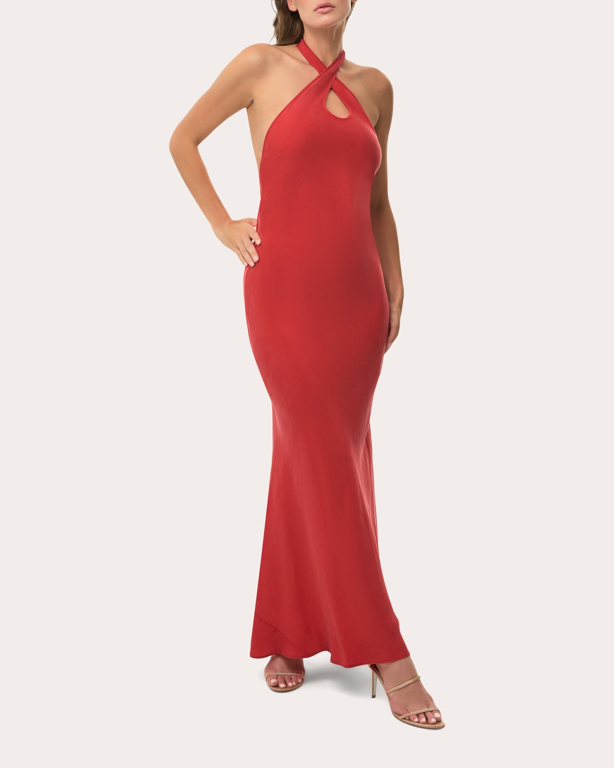 Cilla Convertible Washed Satin Maxi Dress