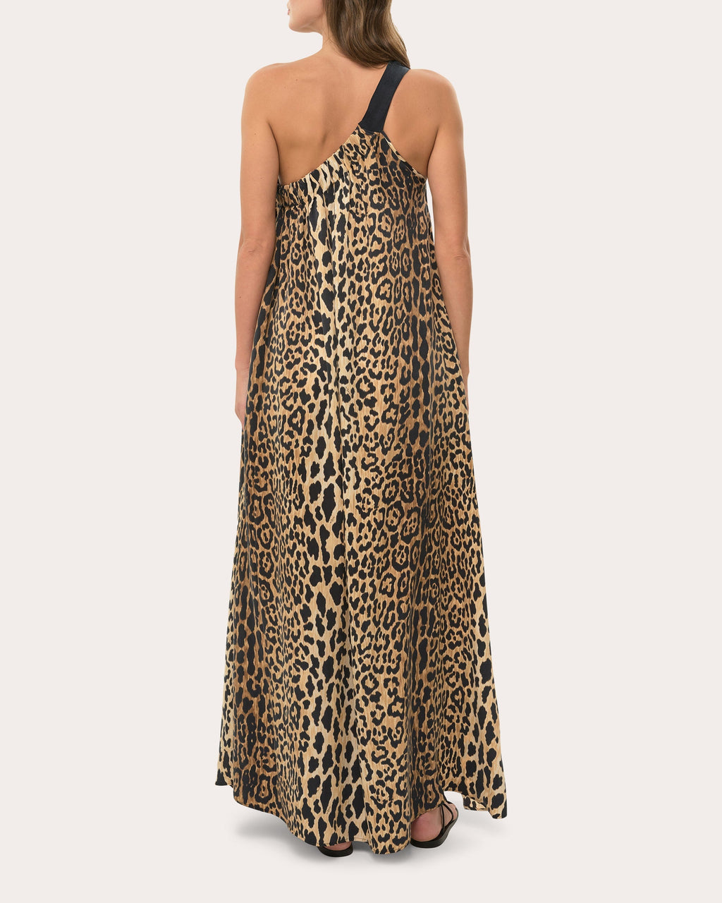 Ella Printed Asymmetric Satin Maxi Dress