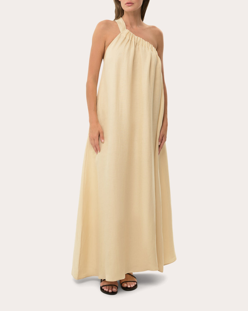 Ella Asymmetric Linen Blend Maxi Dress