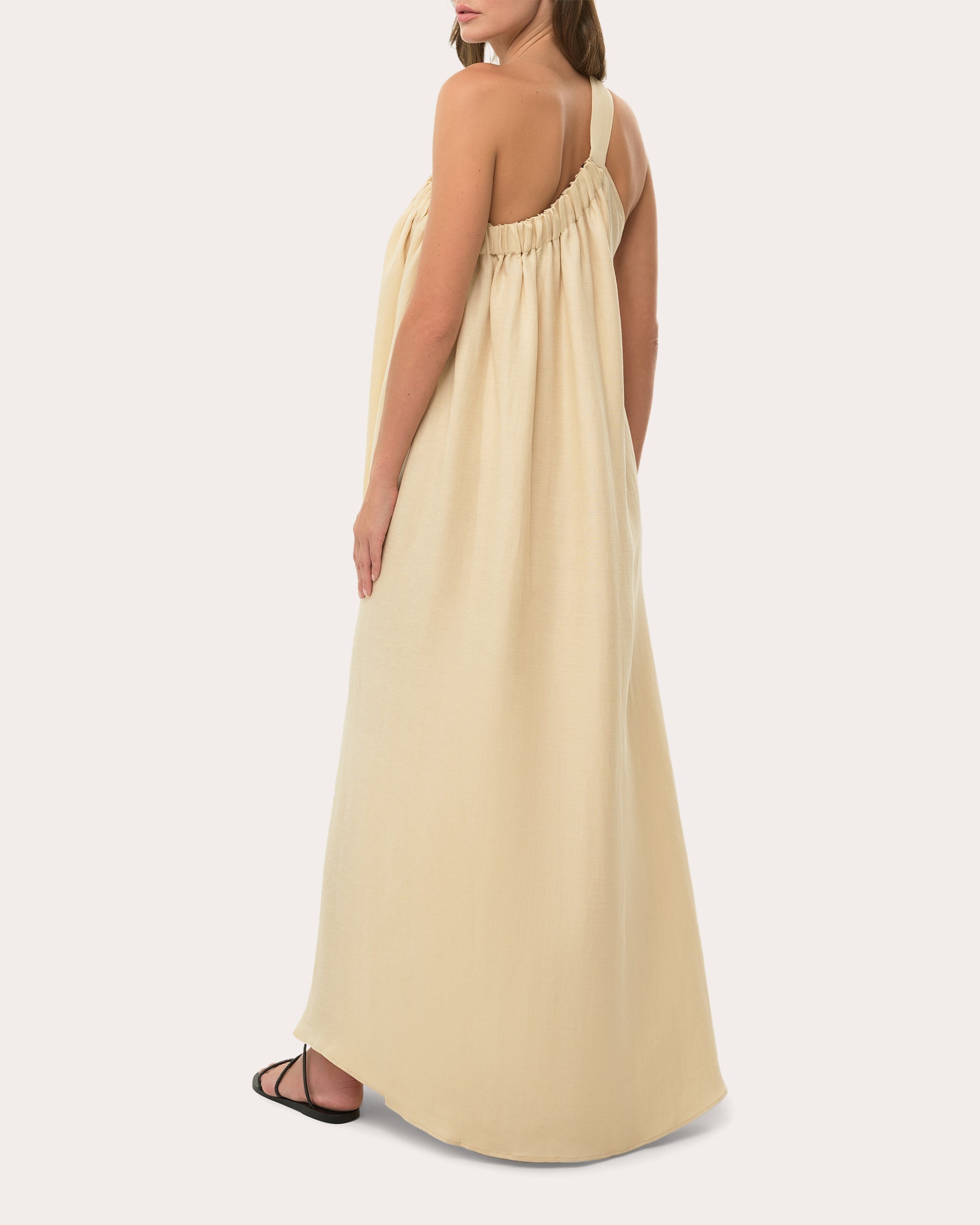Ella Asymmetric Linen Blend Maxi Dress