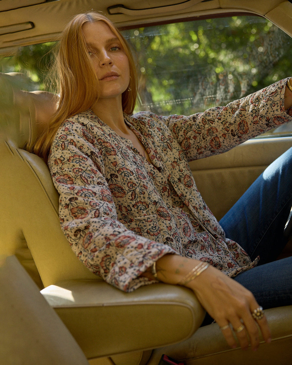 Saskia Floral Quilted Crop Jacket