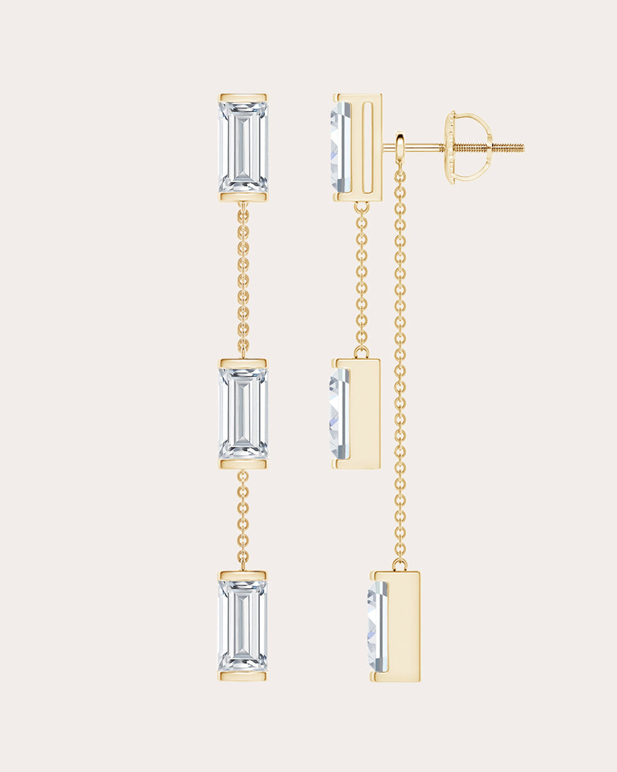 Orient Express 14K Gold Lab-Grown Diamond Chain Earrings