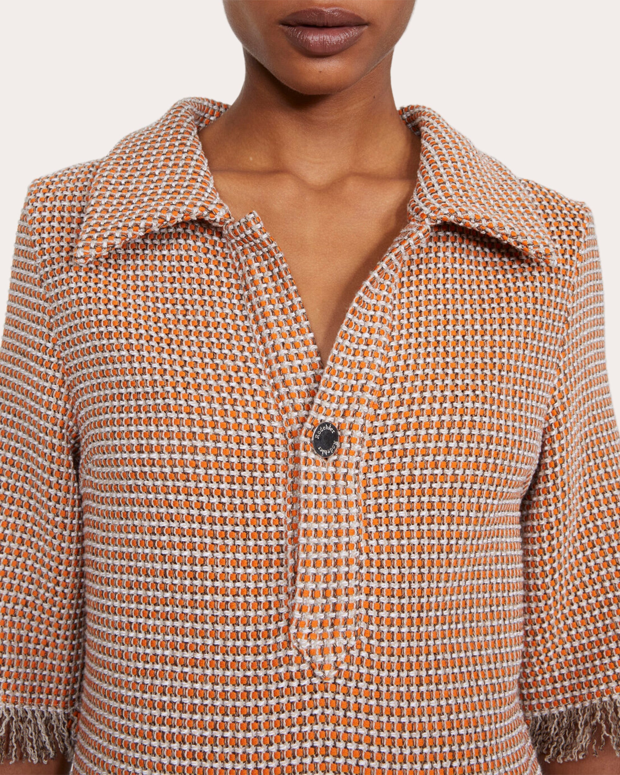 Nuori Fringe Crochet Knit Shirt