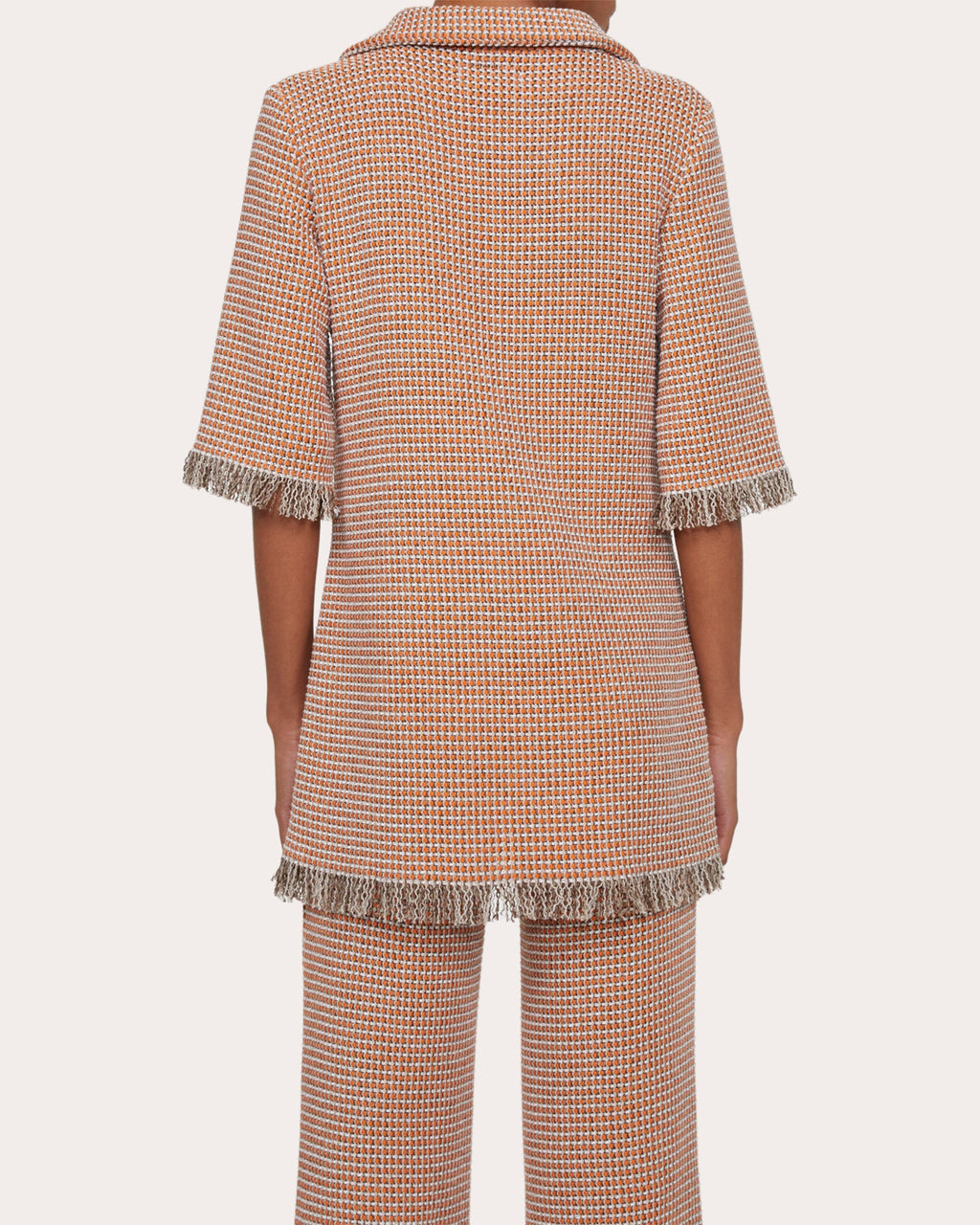Nuori Fringe Crochet Knit Shirt