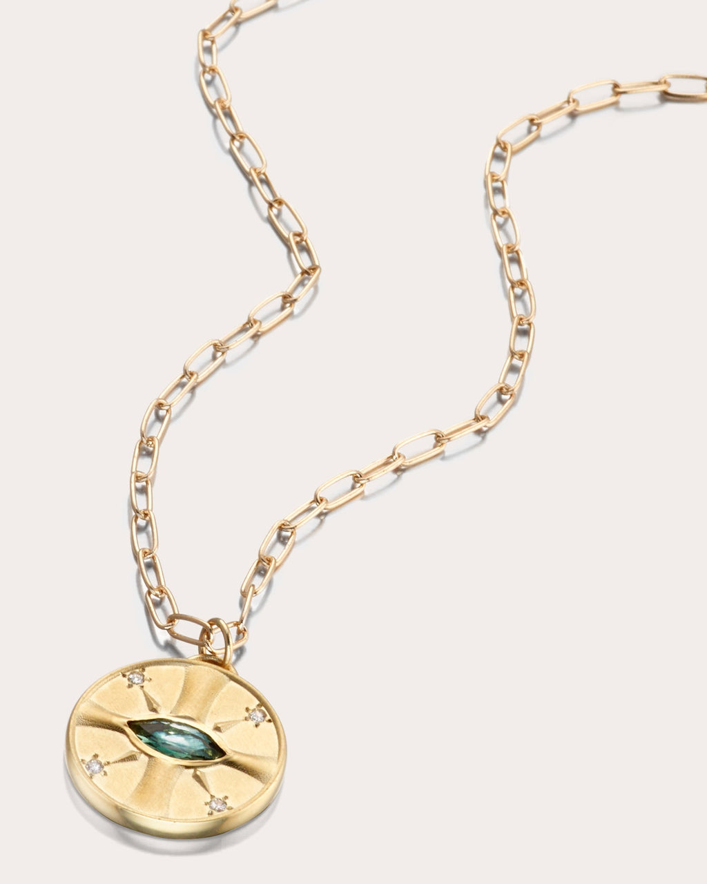 Eye of the Sun 14K Gold Oregon Sunstone and Diamond Pendant Necklace