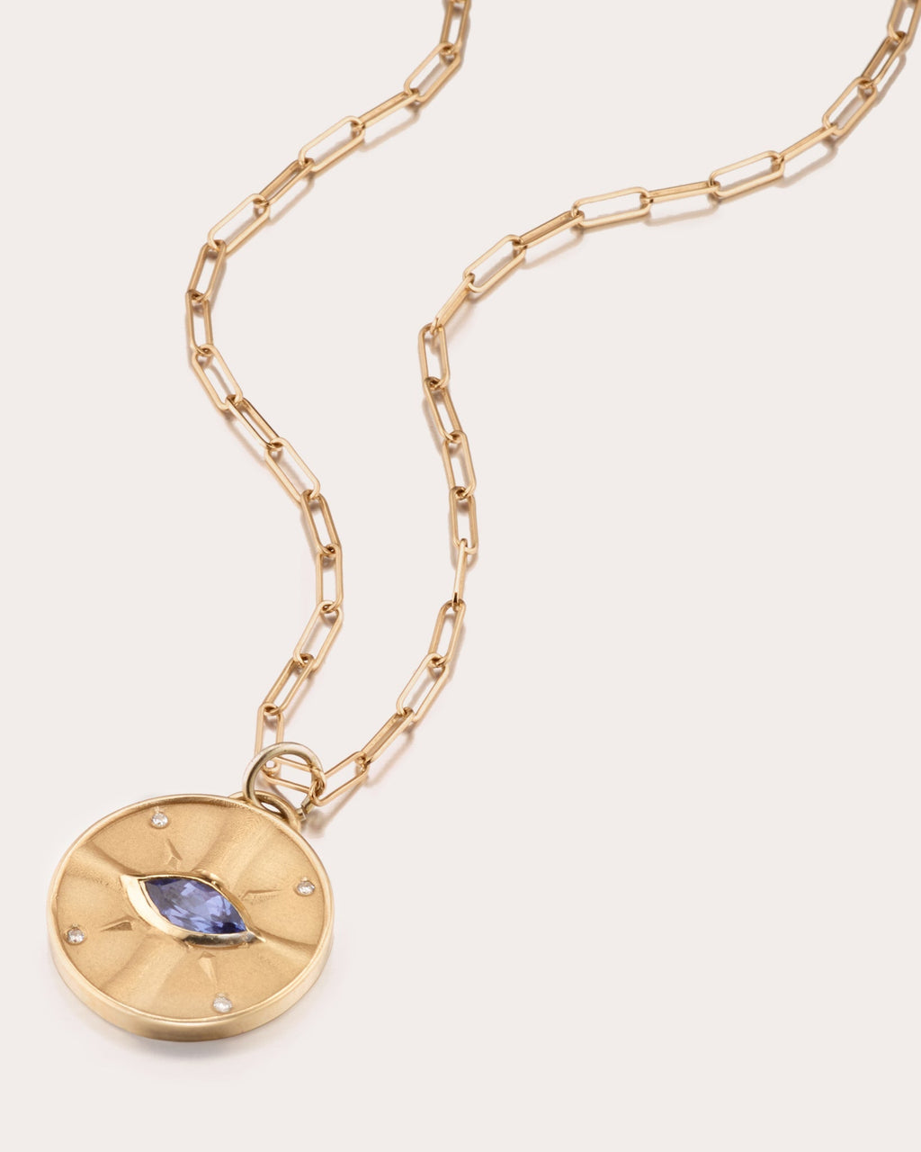 Eye of the Sun 14K Gold Tanzanite and Diamond Pendant Necklace