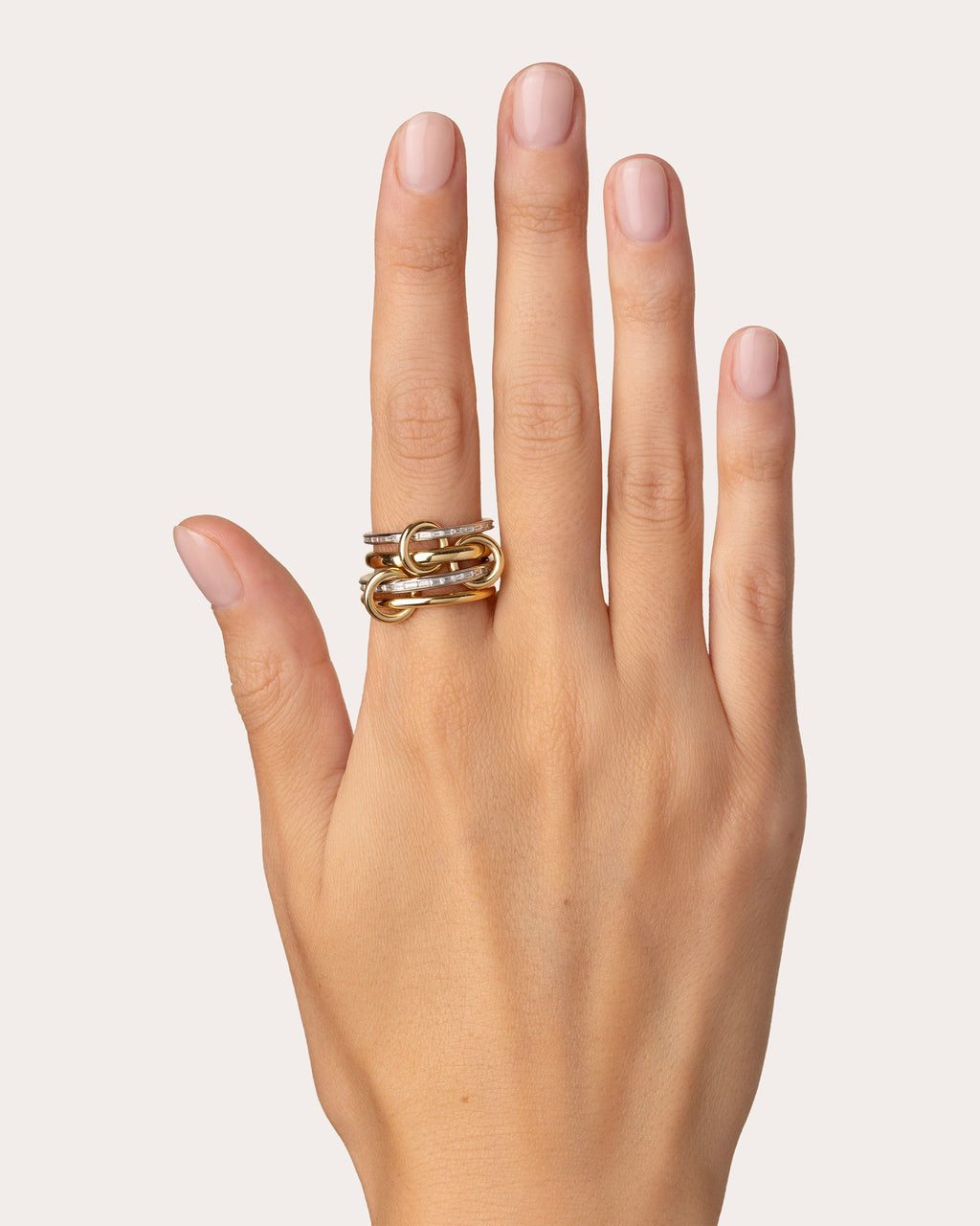 Naima 18K Two-Tone Gold and Diamond Linked Rings