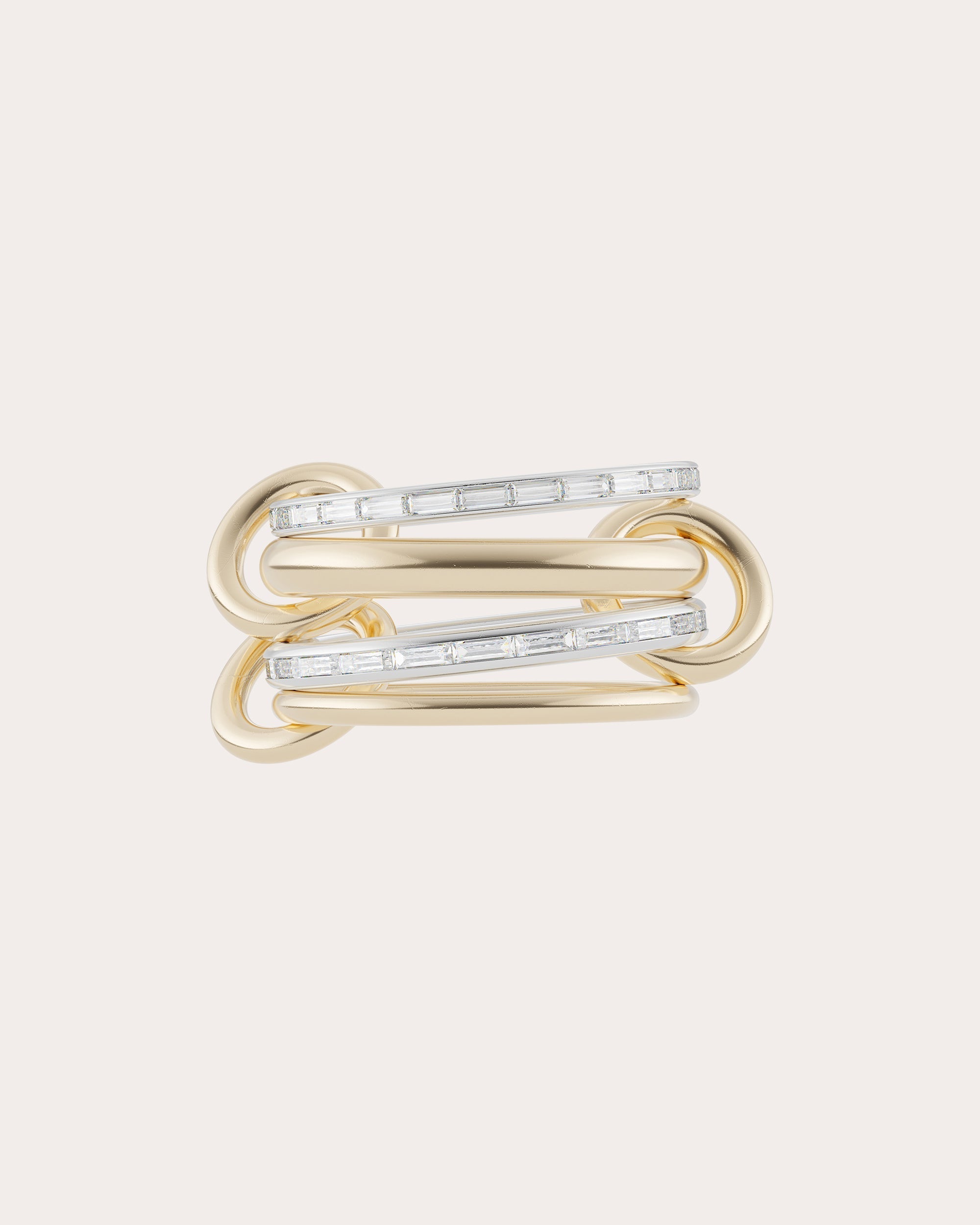 Naima 18K Two-Tone Gold and Diamond Linked Rings