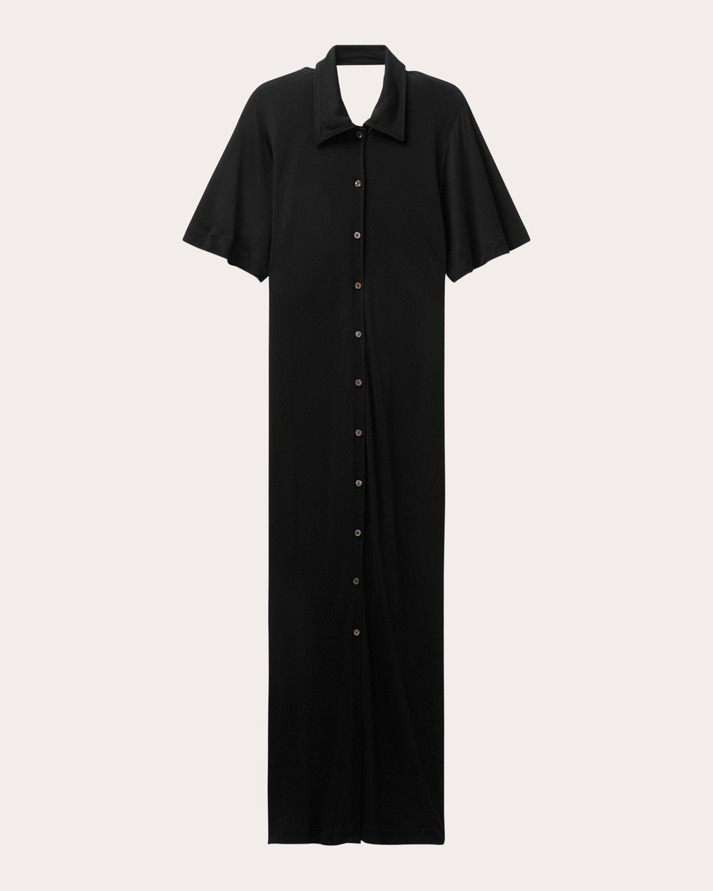 Open-Back Jersey Shirt Dress