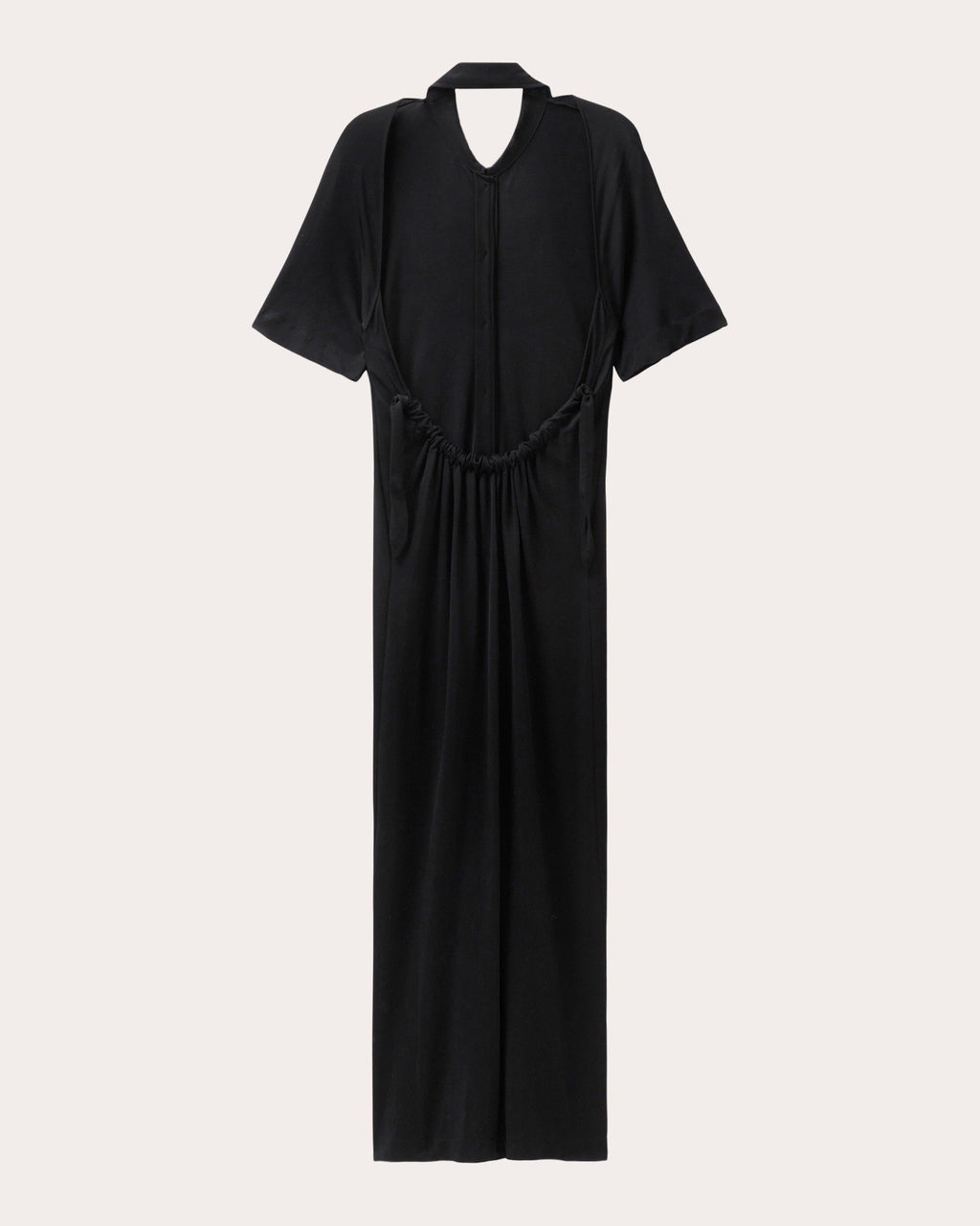 Open-Back Jersey Shirt Dress