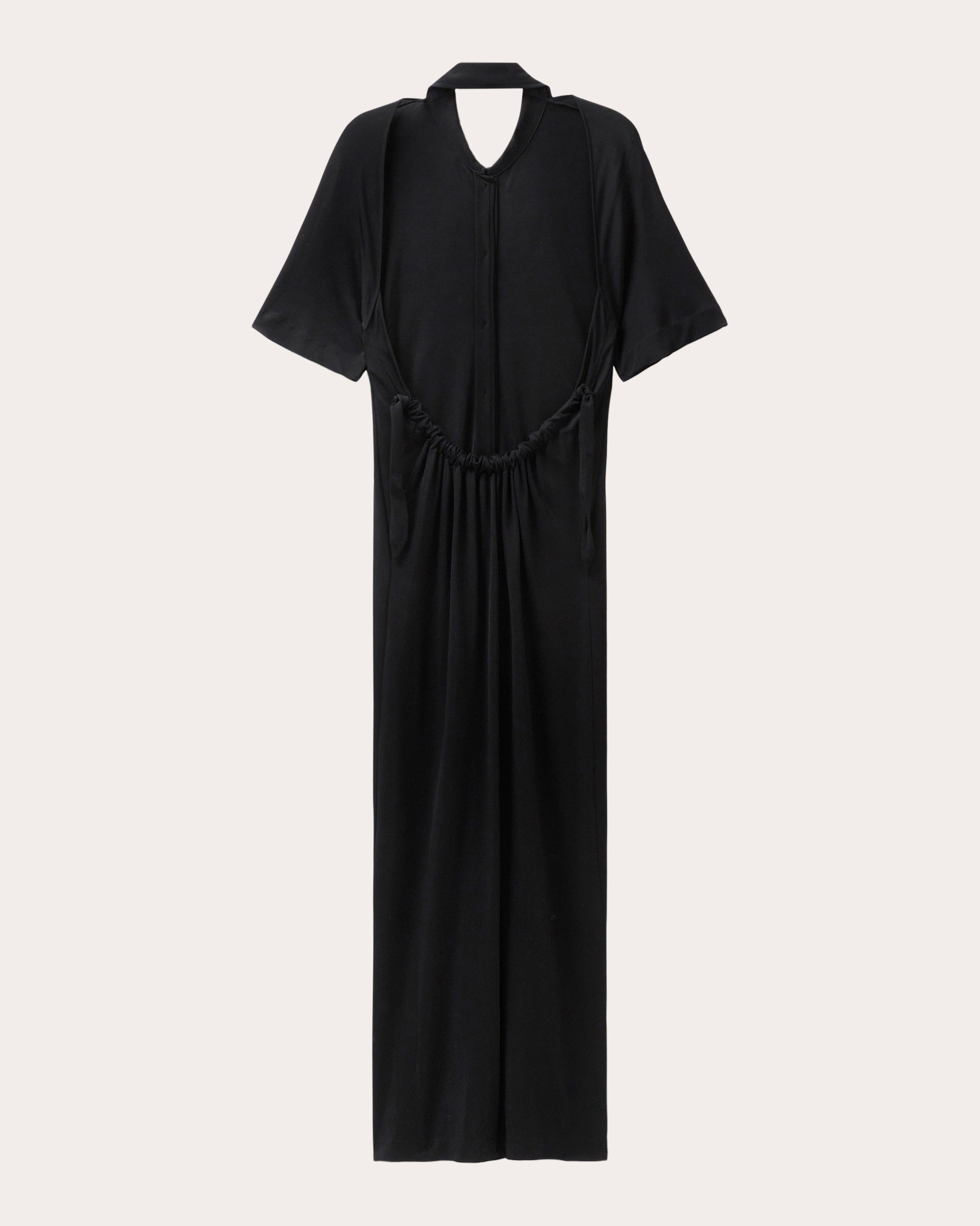 Open-Back Jersey Shirt Dress