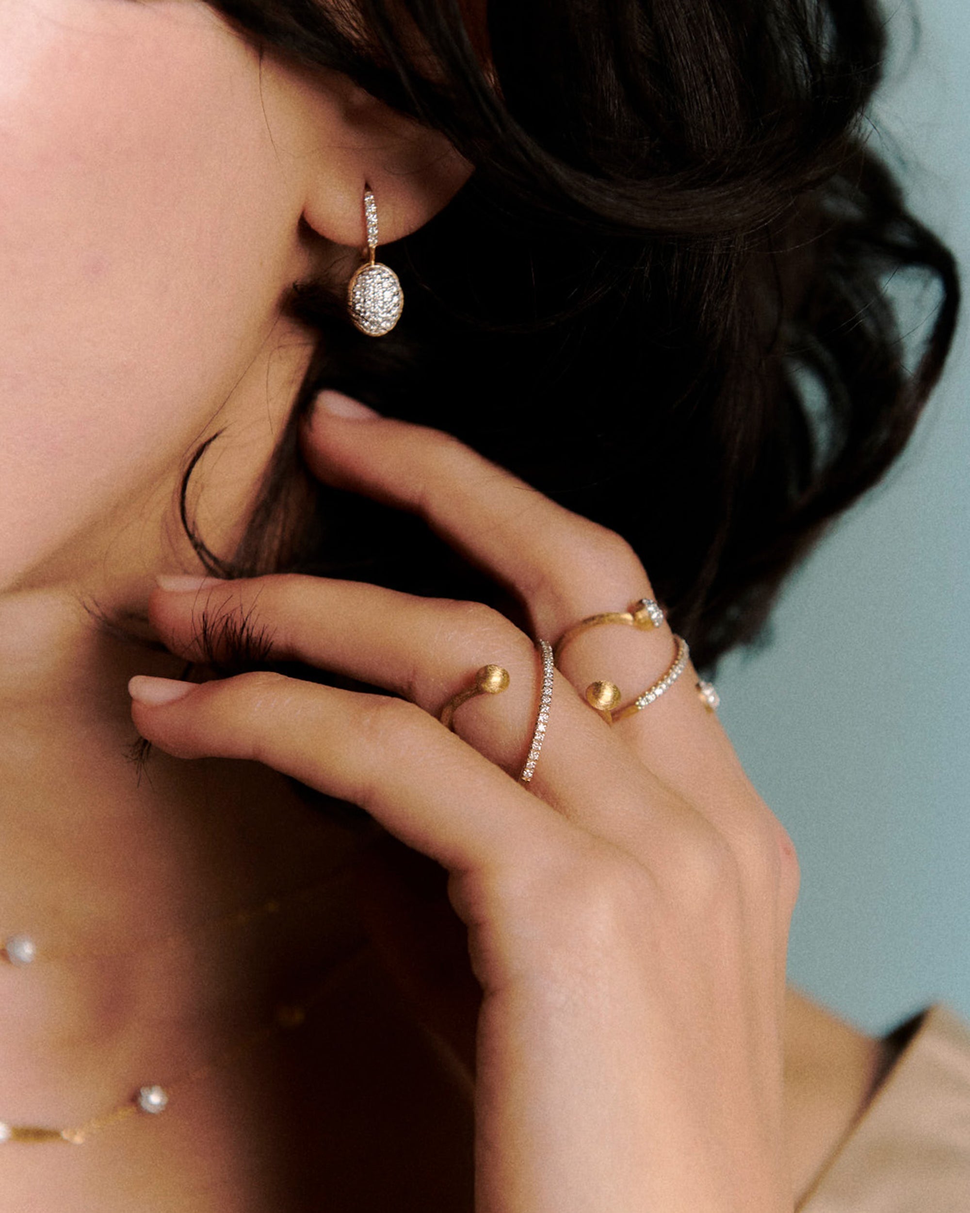 Elite Criss Cross 18K Gold Diamond Ring