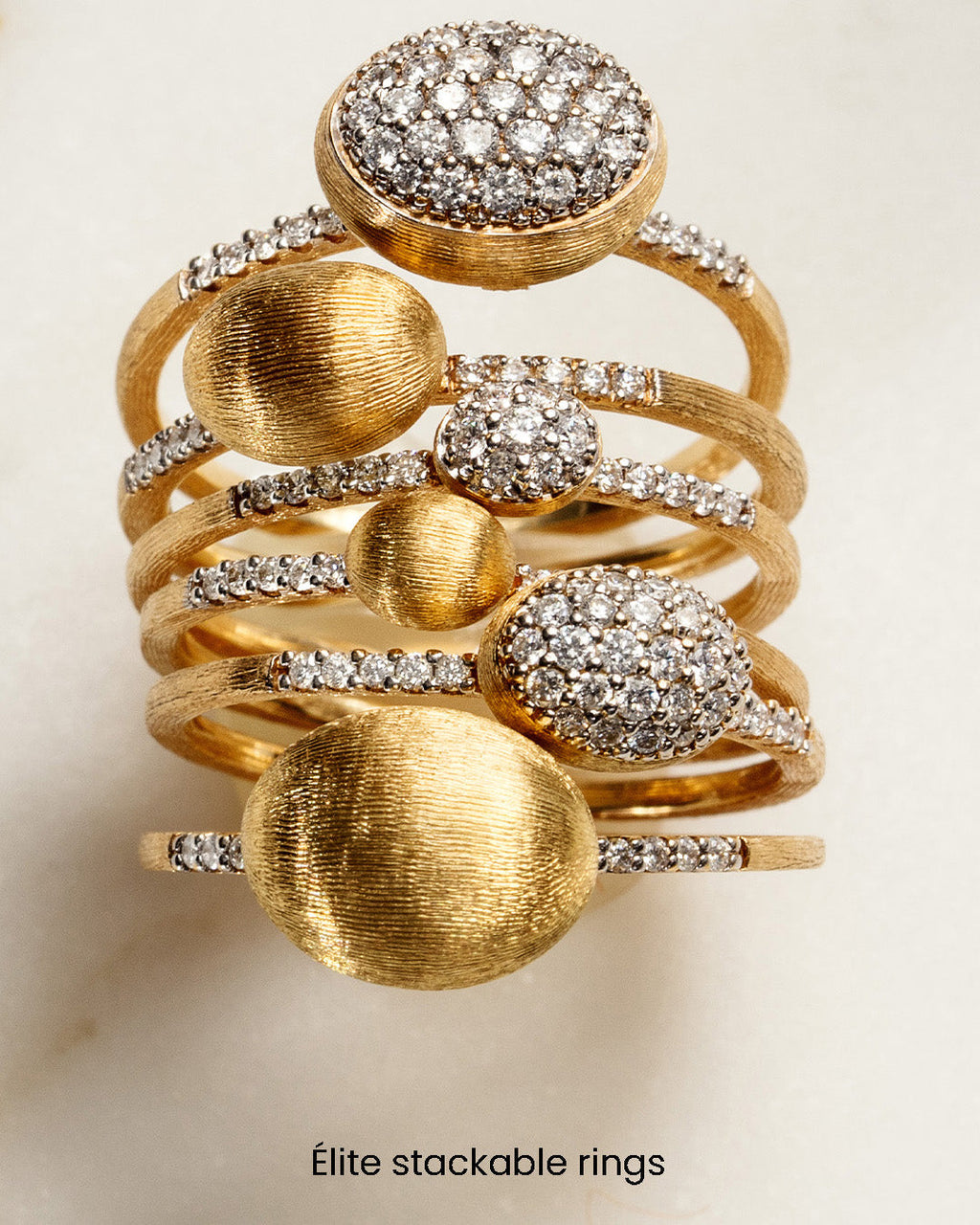 Elite 18K Gold Diamond Pavé Ring