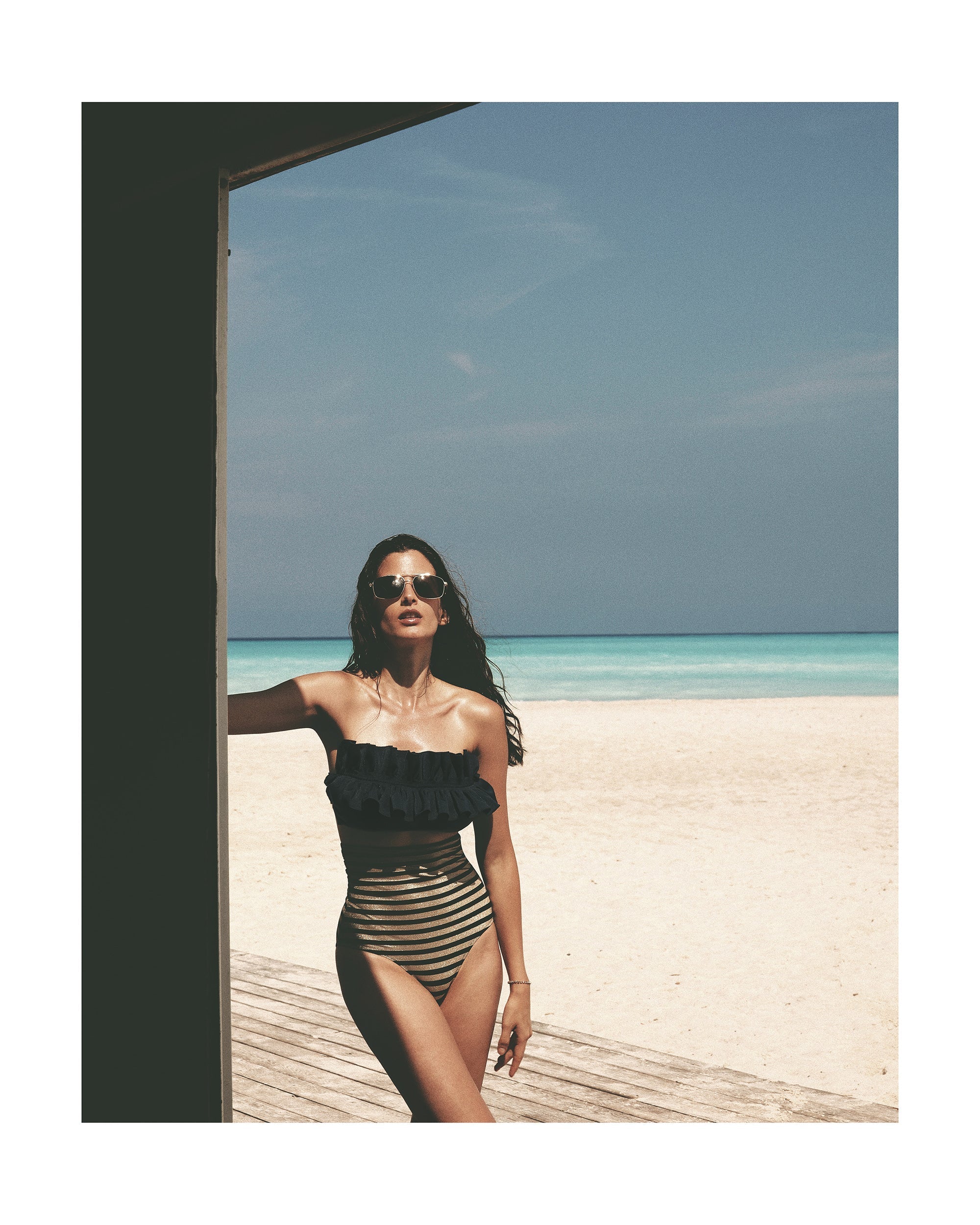 Ara Striped High-Waist Bikini Brief