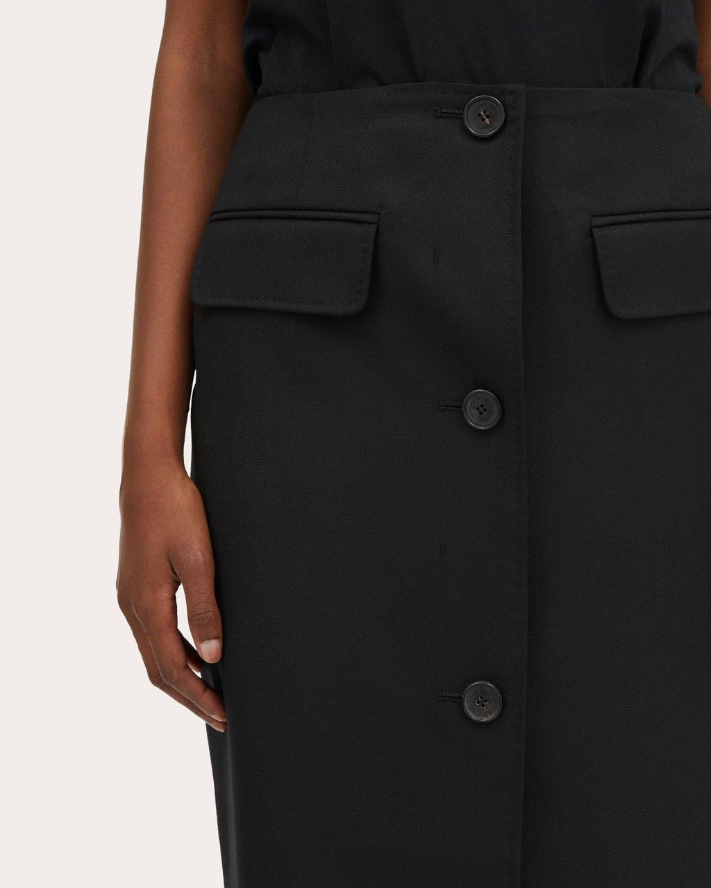 Noma Wool-Twill Midi Skirt
