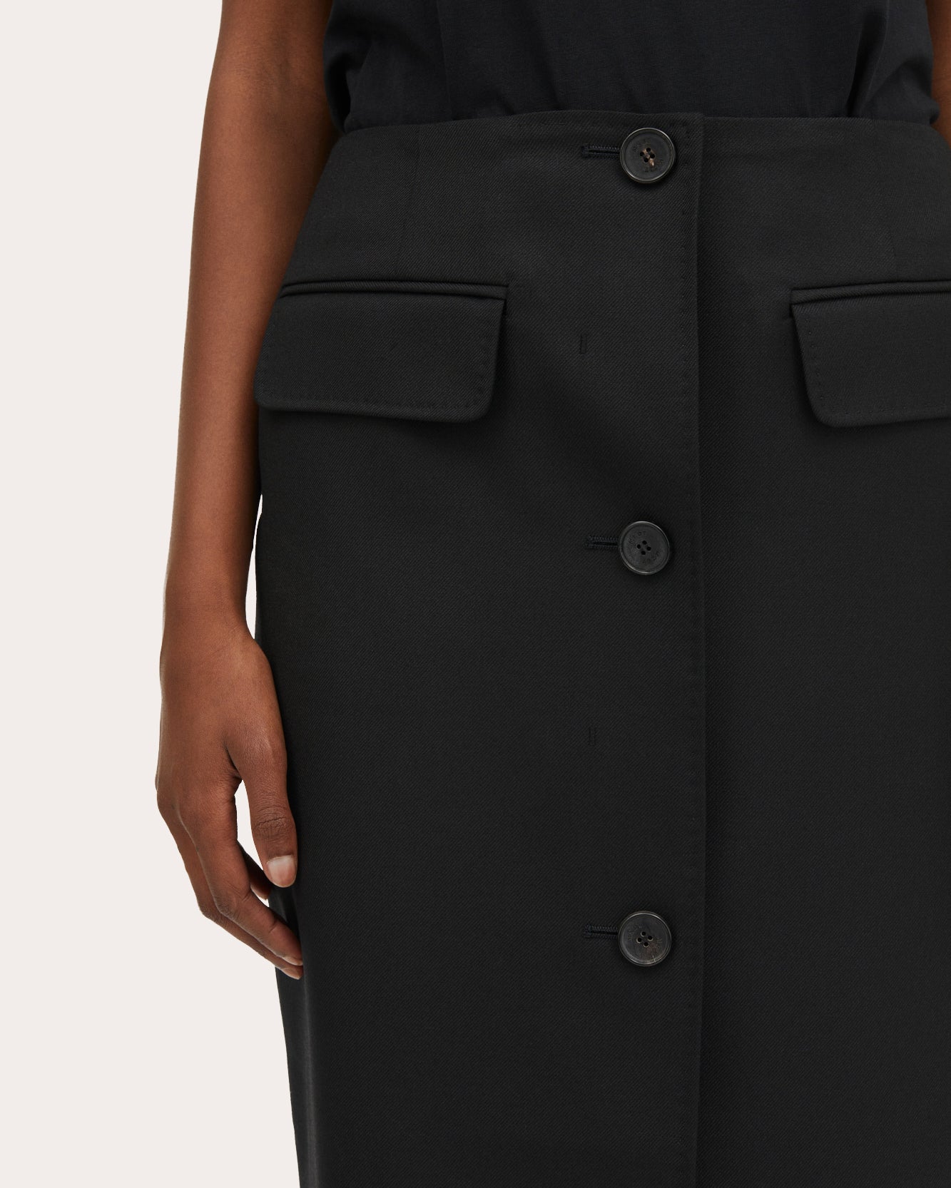 Noma Wool-Twill Midi Skirt
