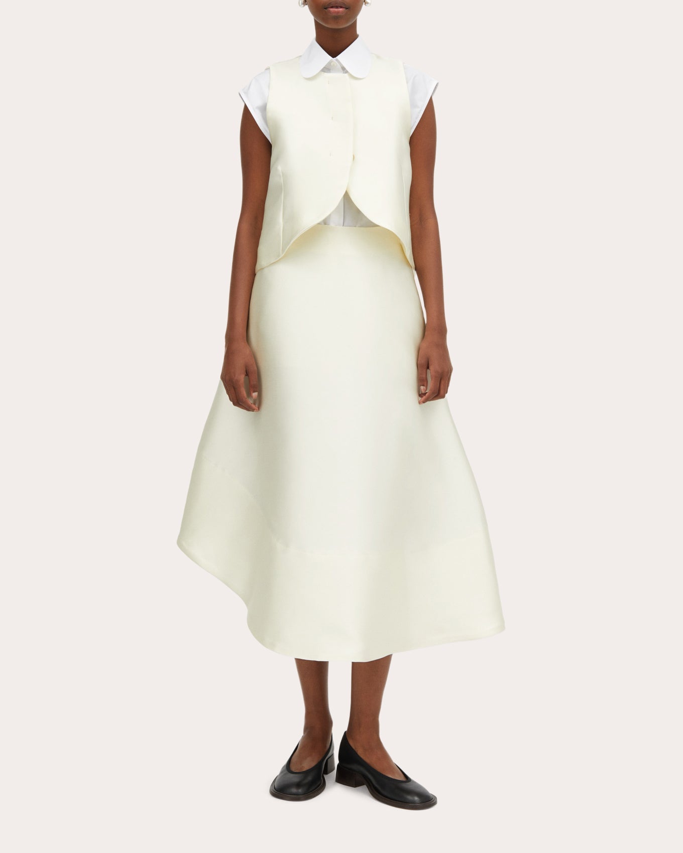 Tina Atelier Cropped Silk-Blend Top