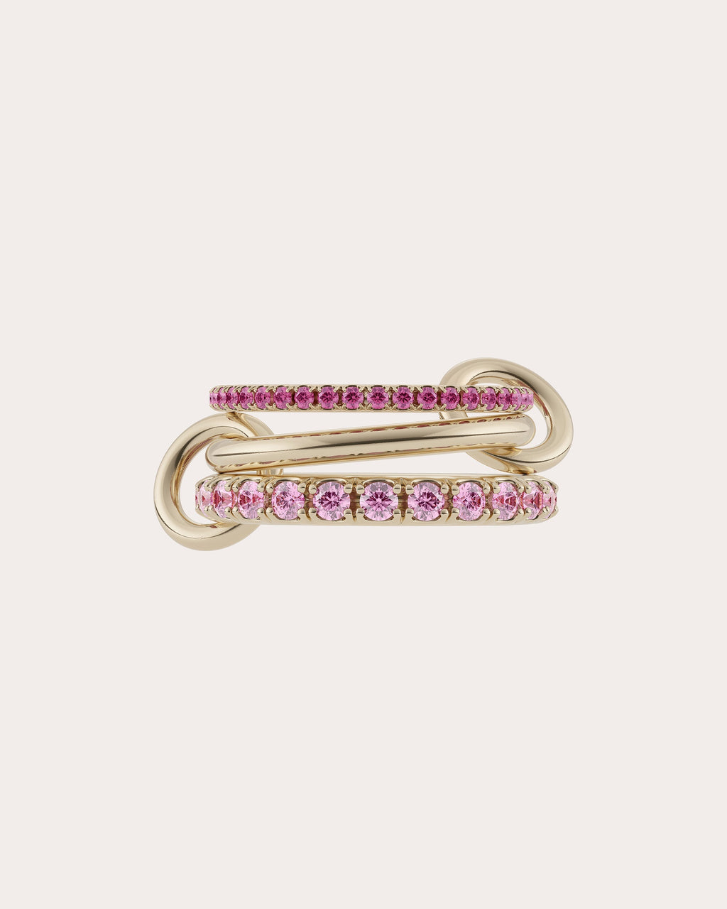 Norah 18K Gold Pink Sapphire Linked Rings