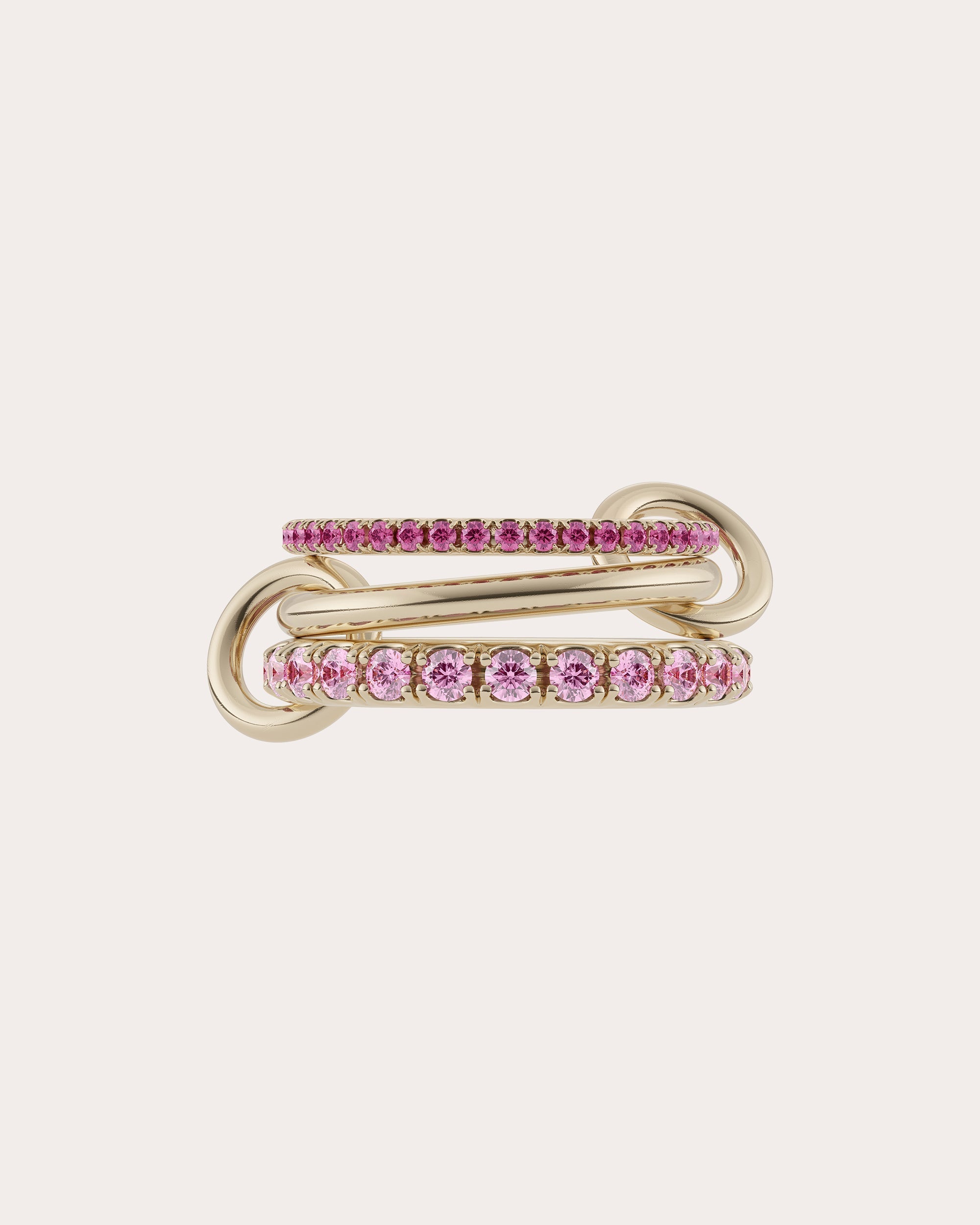 Norah 18K Gold Pink Sapphire Linked Rings