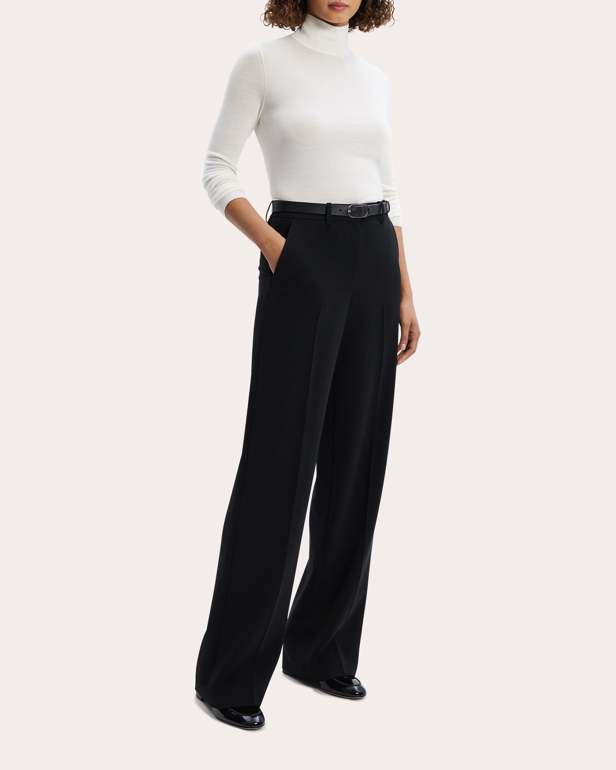 Straight-Leg Crepe Pants