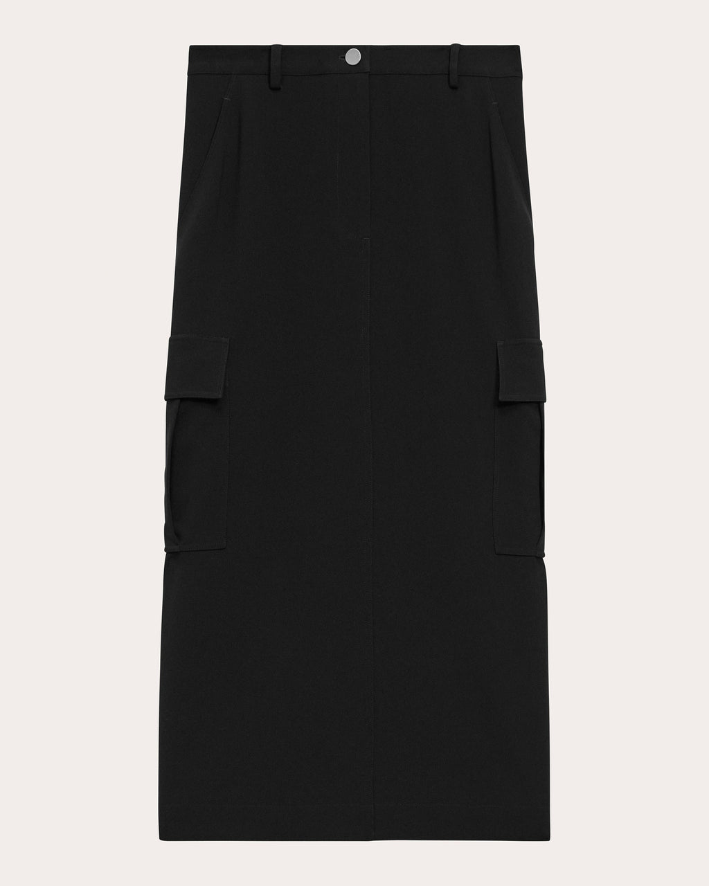 Crepe Cargo Midi Skirt