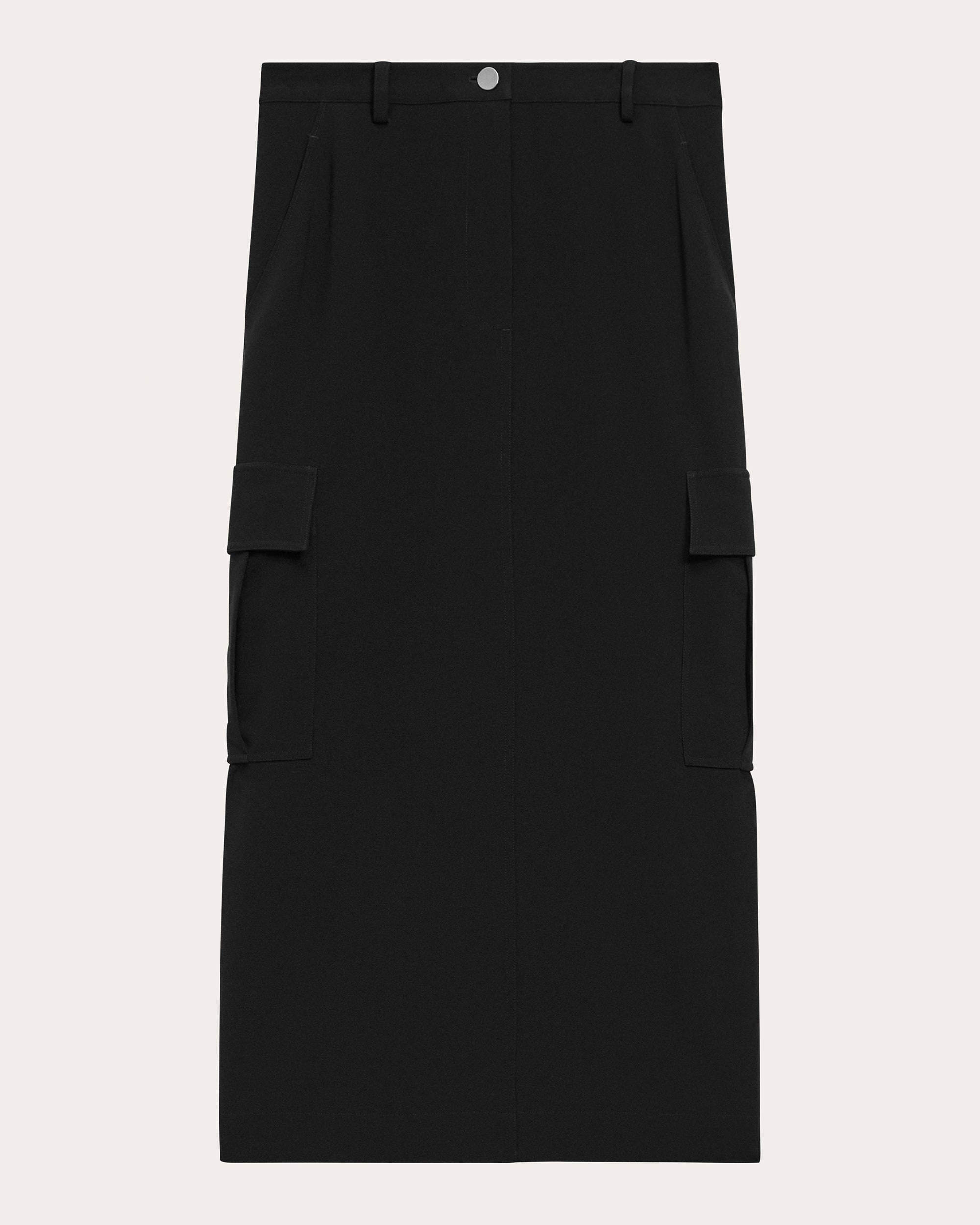 Crepe Cargo Midi Skirt
